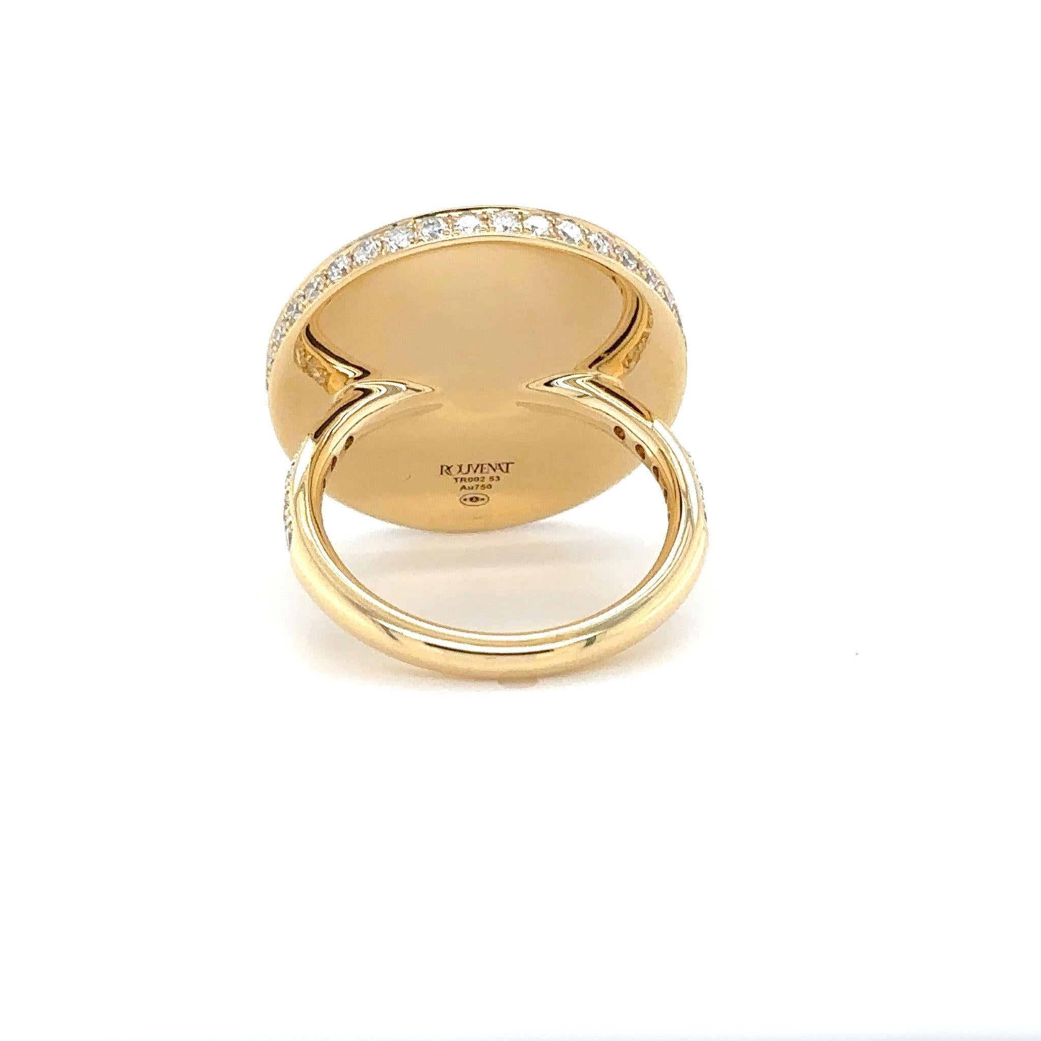 For Sale:  Tag Ring, Yellow Gold, Diamond Paved and Emerald 4