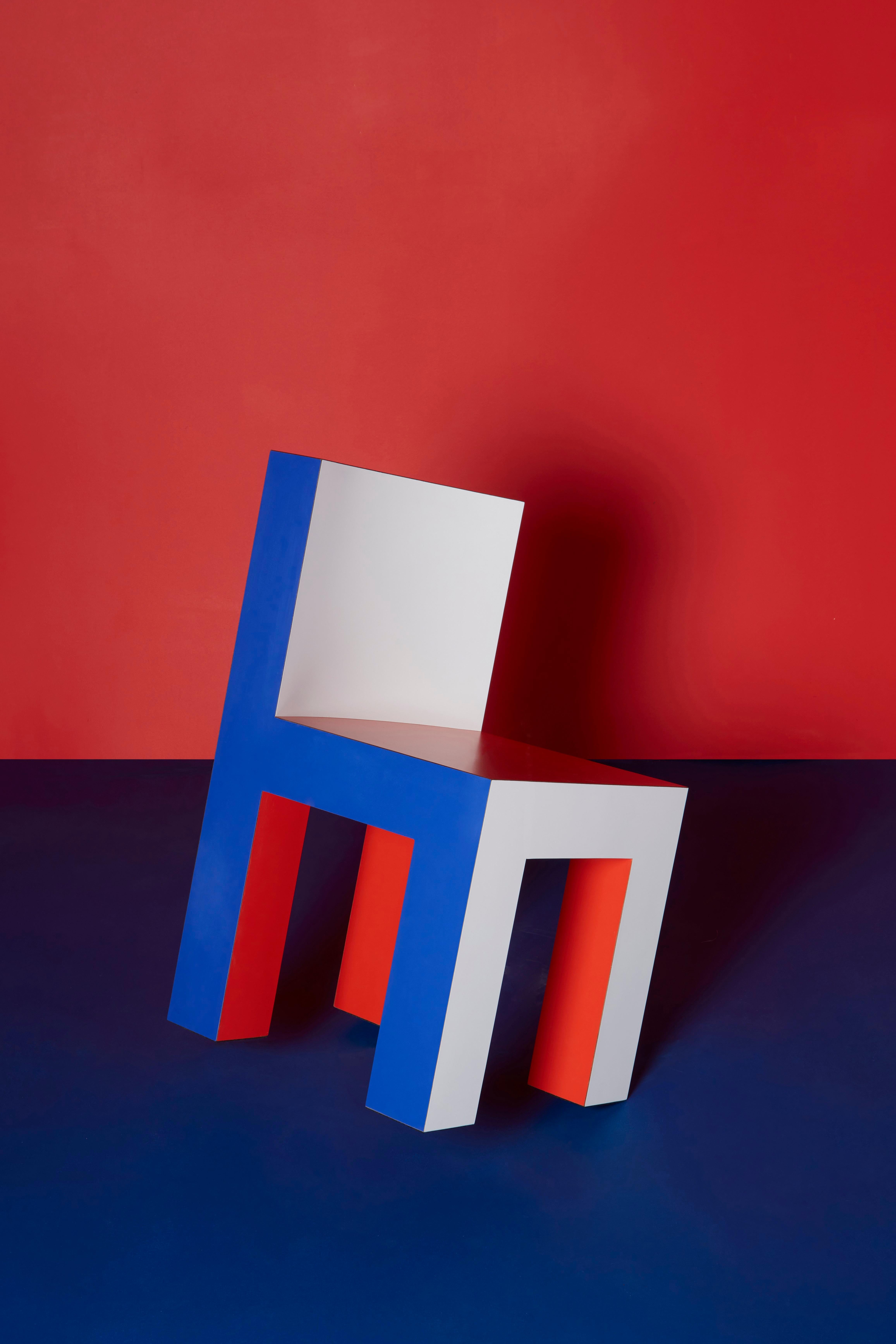Tagadà chair is the outcome of the studio’s DNA: a matrix of rigor and playfulness, minimalism and irony. Shapes, proportions and colors comes together in an iconic design piece.

Tagadà Collection is a newly developed 
series of element. This