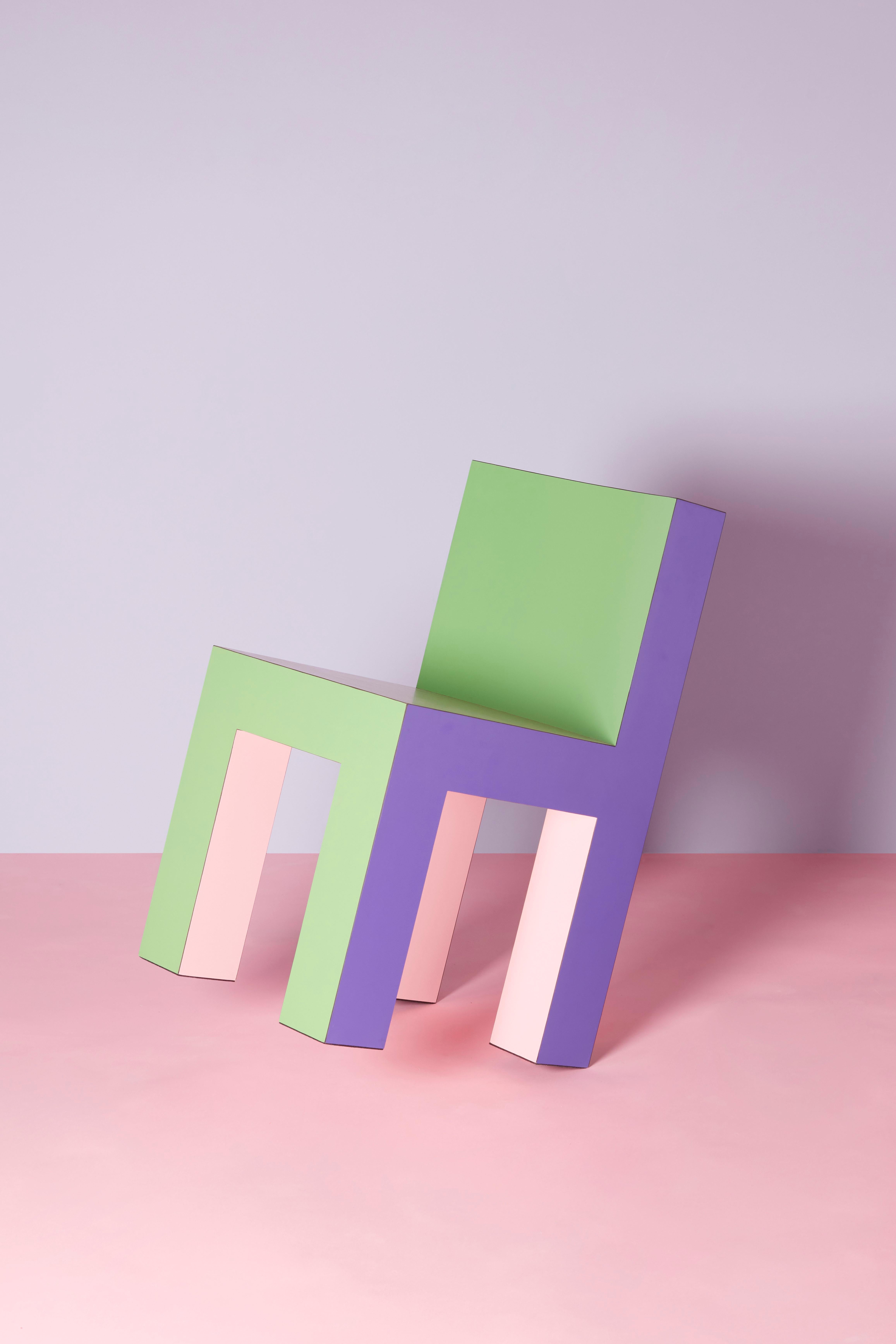 Tagadà chair is the outcome of the studio’s DNA: a matrix of rigor and playfulness, minimalism and irony. Shapes, proportions and colors comes together in an iconic design piece.

Tagadà Collection is a newly developed 
series of element. This