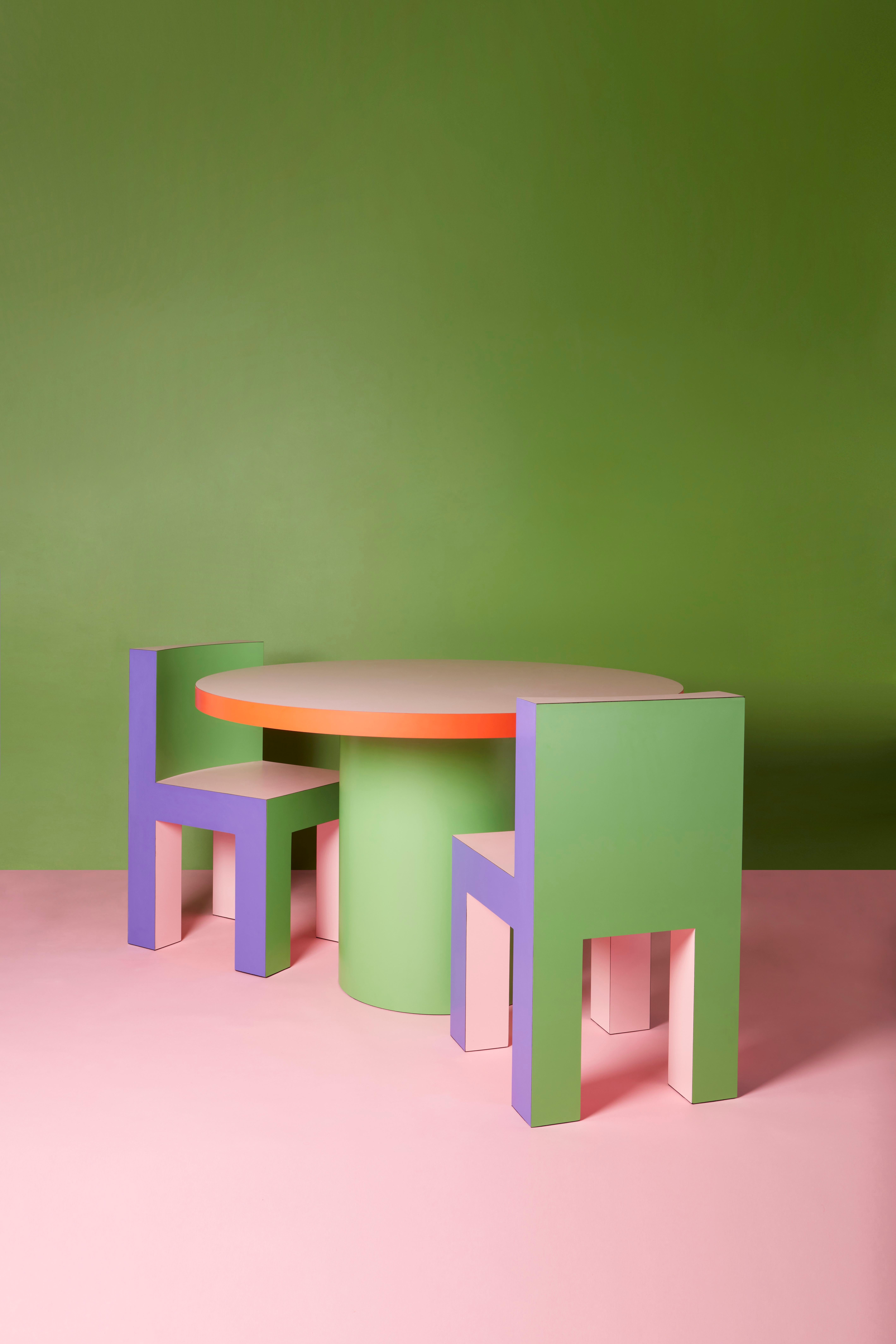 Laminate Tagada´ Chair by Stamuli, Green, Violet, Pink For Sale
