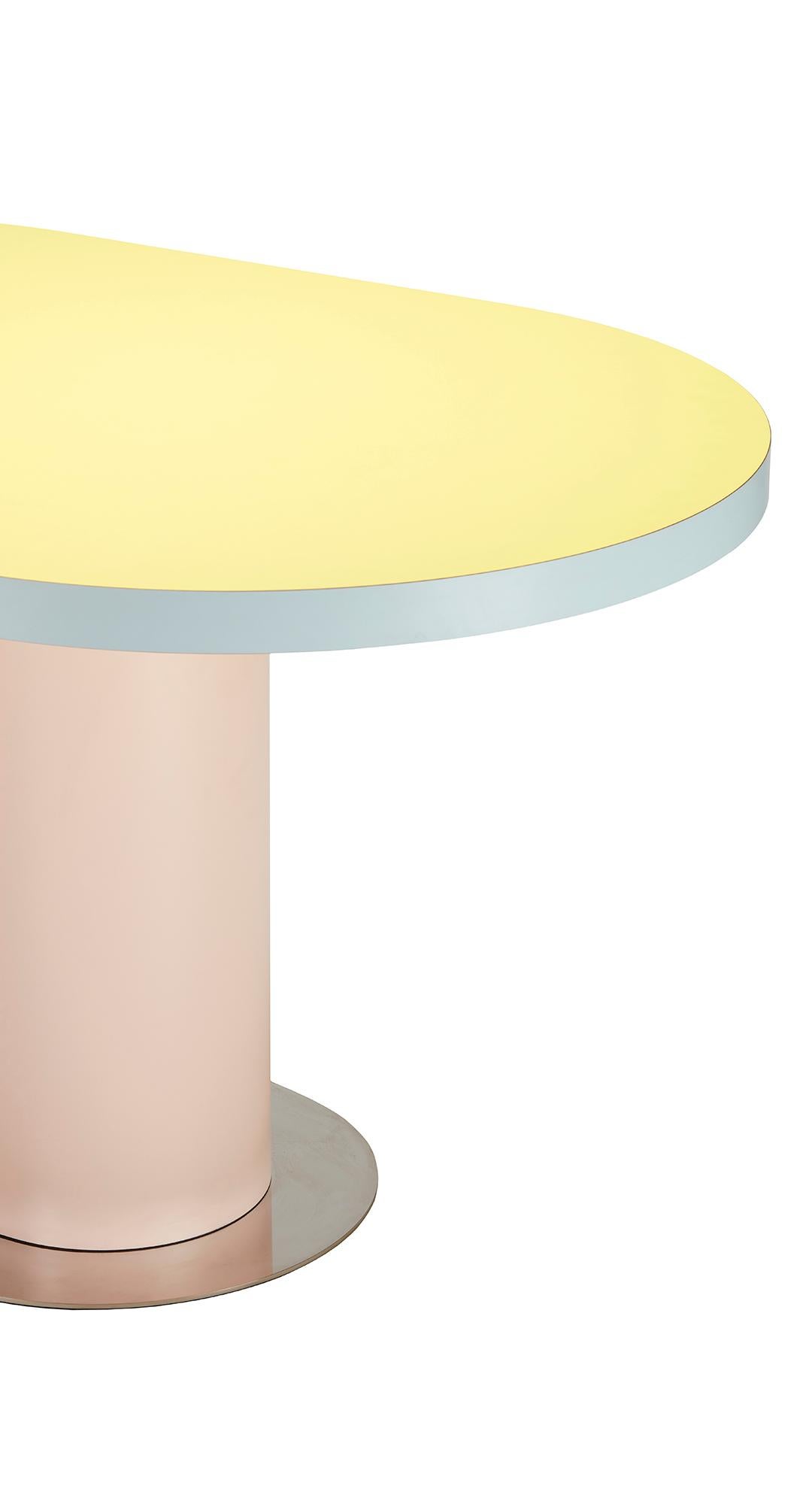 TAGADA´ Oval Table by Stamuli, Yellow, Pink, Light Blue In New Condition For Sale In Stockholm, SE