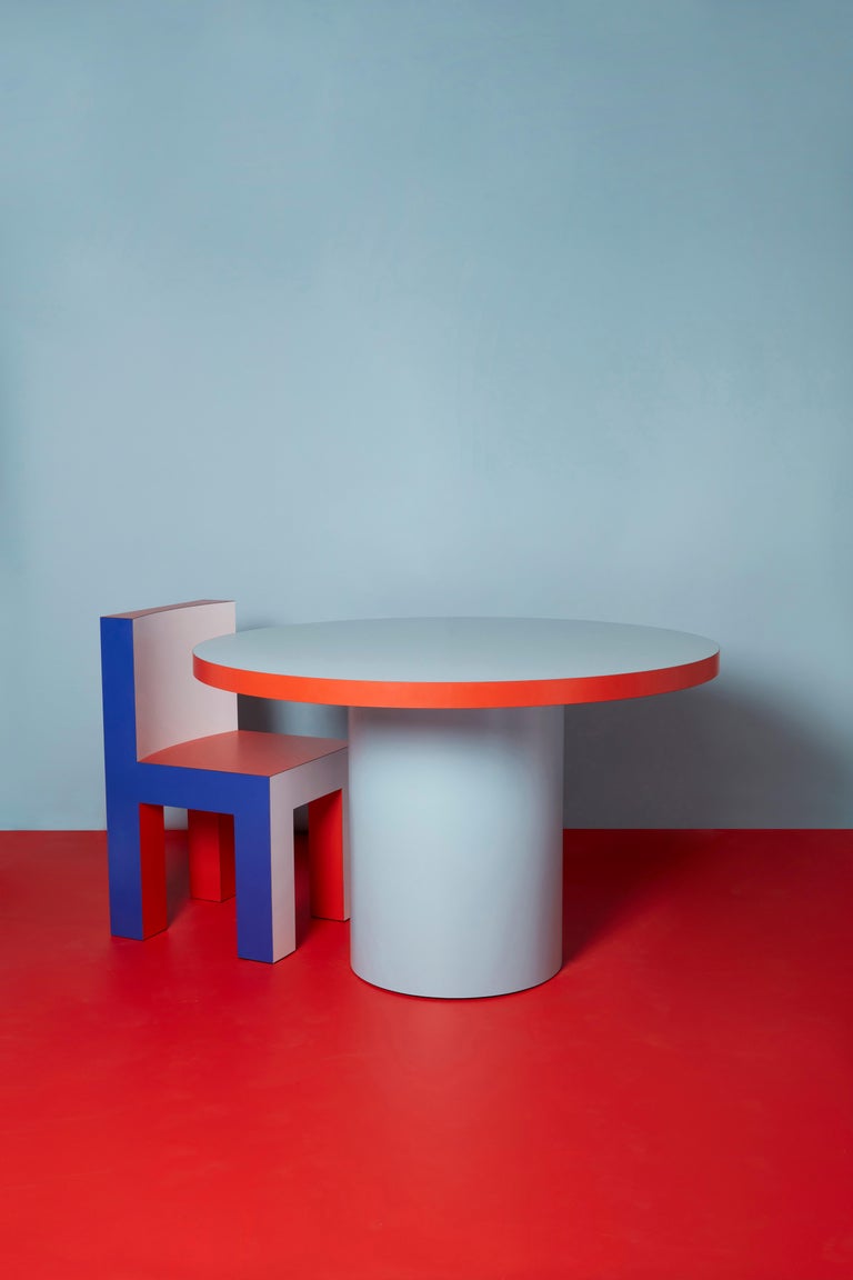 TAGADA´ Round Table by Stamuli, Blue, Light Blue, Red For Sale at 1stDibs