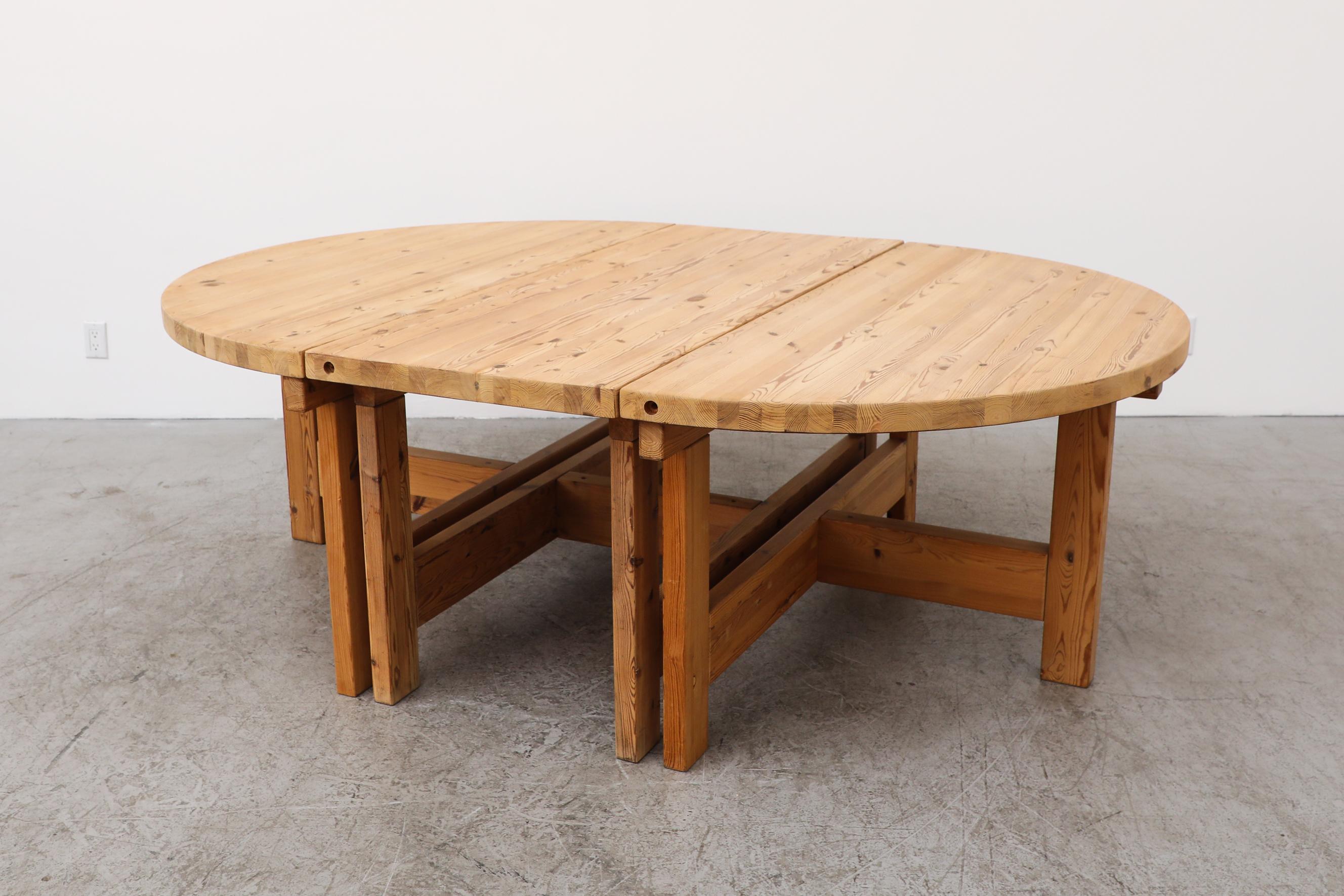 Tage Poulsen for GM Möbler Round Pine Dining Table with Extension 4