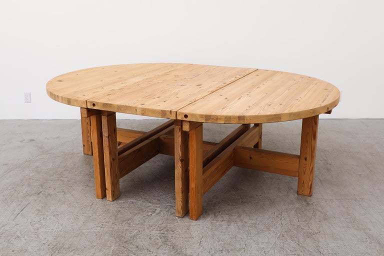 Tage Poulsen for GM Möbler Round Pine Dining Table with Extension For Sale 4