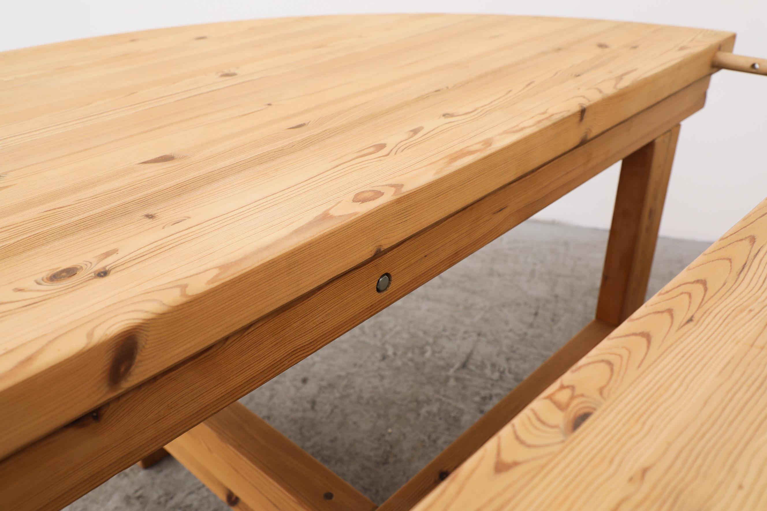 Tage Poulsen for GM Möbler Round Pine Dining Table with Extension 8