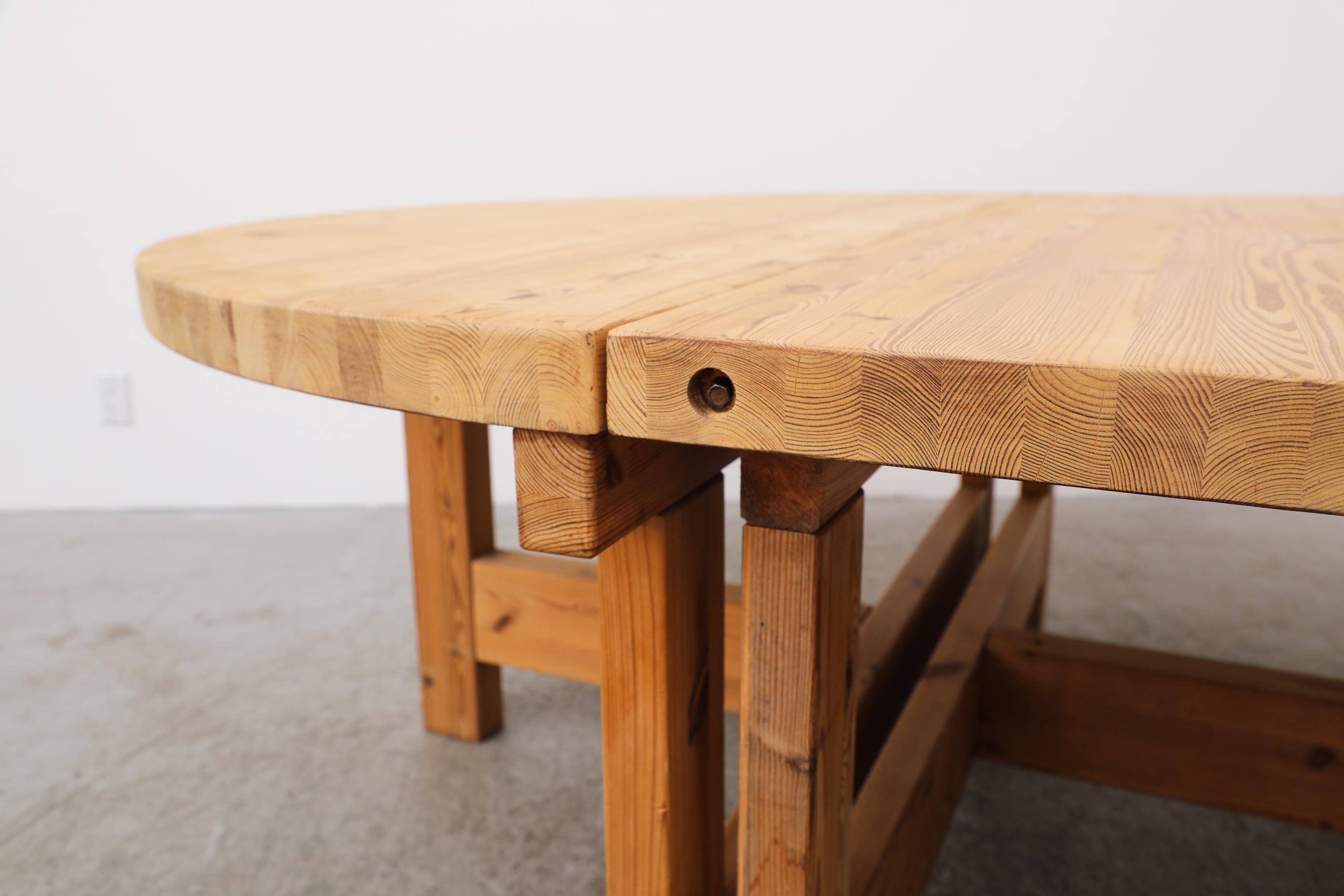 Tage Poulsen for GM Möbler Round Pine Dining Table with Extension 13