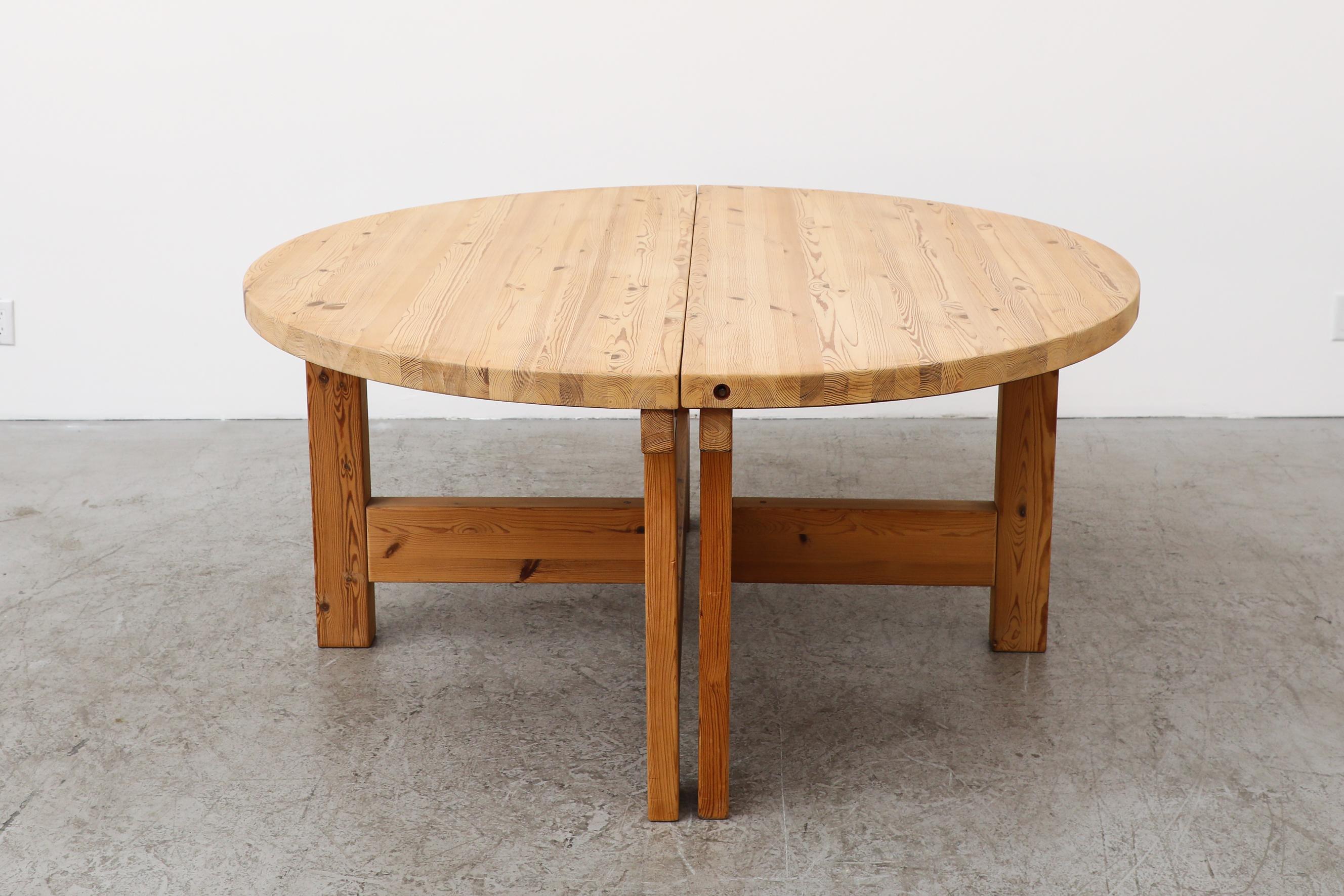 Mid-Century Modern Tage Poulsen for GM Möbler Round Pine Dining Table with Extension