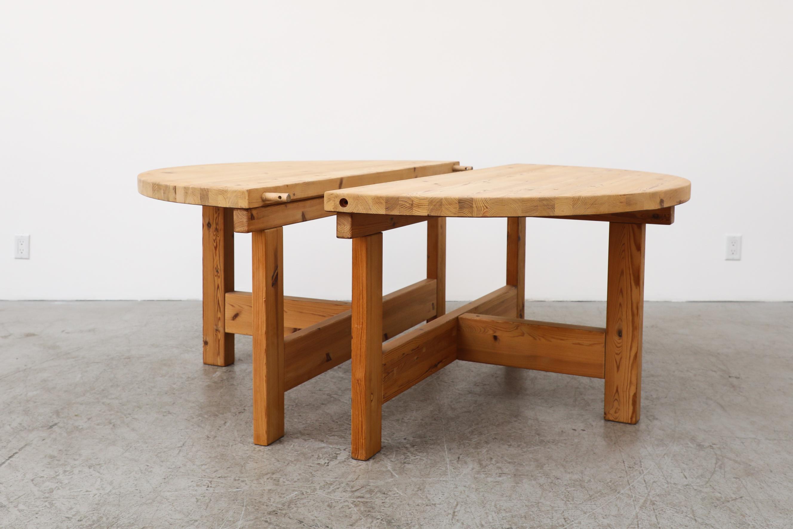 Tage Poulsen for GM Möbler Round Pine Dining Table with Extension 1