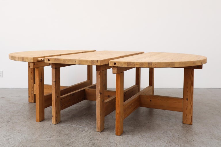 Tage Poulsen for GM Möbler Round Pine Dining Table with Extension For Sale 2