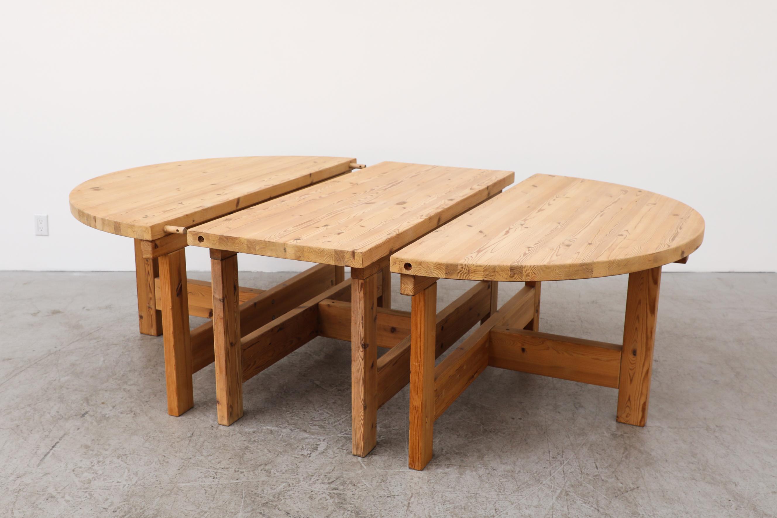 Tage Poulsen for GM Möbler Round Pine Dining Table with Extension 3