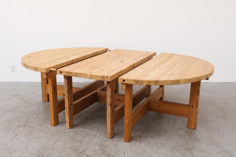 Tage Poulsen for GM Möbler Round Pine Dining Table with Extension For Sale 3
