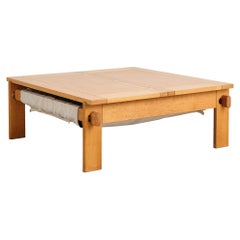 Tage Poulsen Screwless Oak Cocktail Table with Folding Top and Linen Storage
