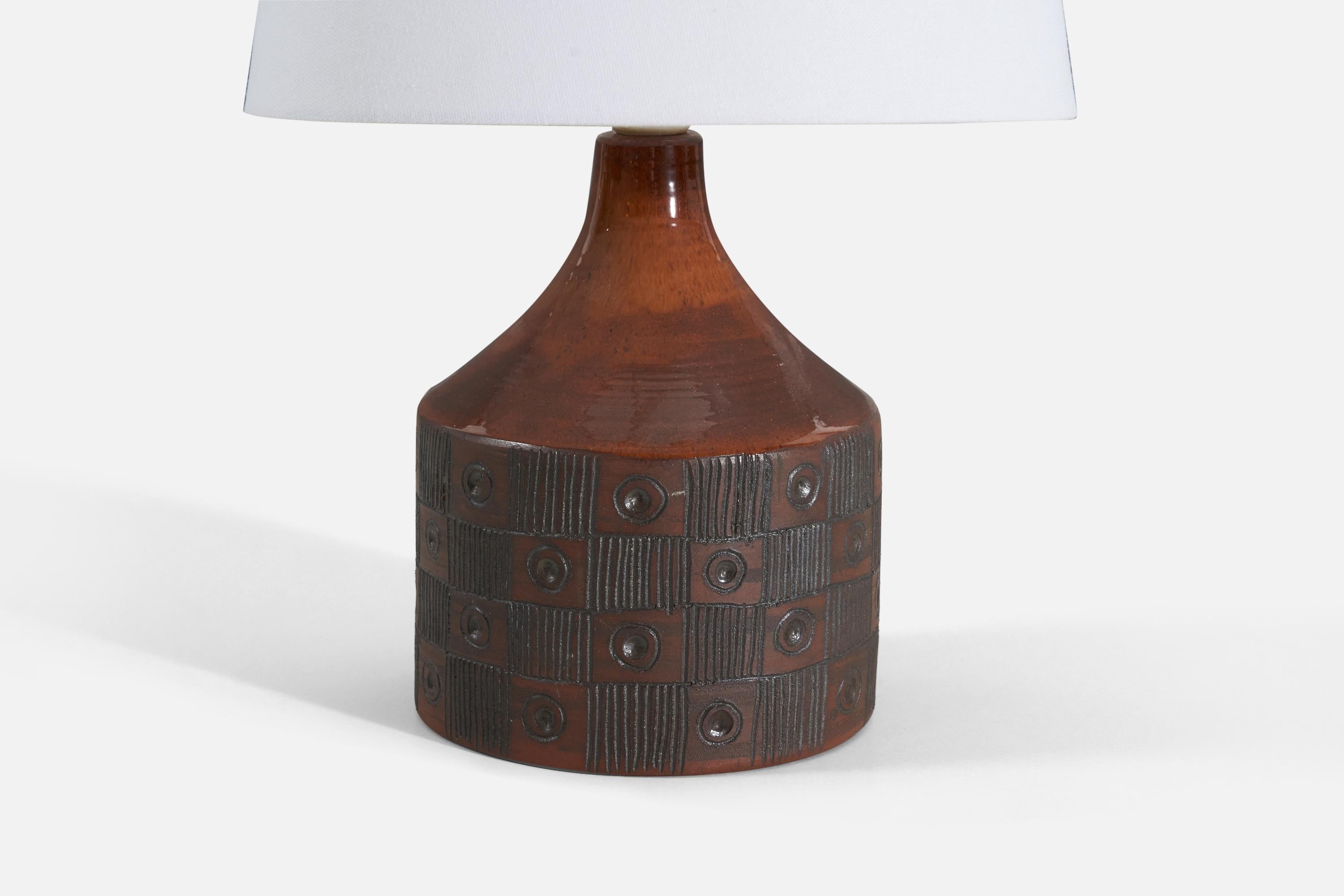 Danish Tage Sikker Hansen, Table Lamp, Glazed Stoneware, Denmark, 1960s For Sale
