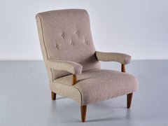 Fauteuil Tage Westberg en bouclé et bois de hêtre, Suède, années 1960