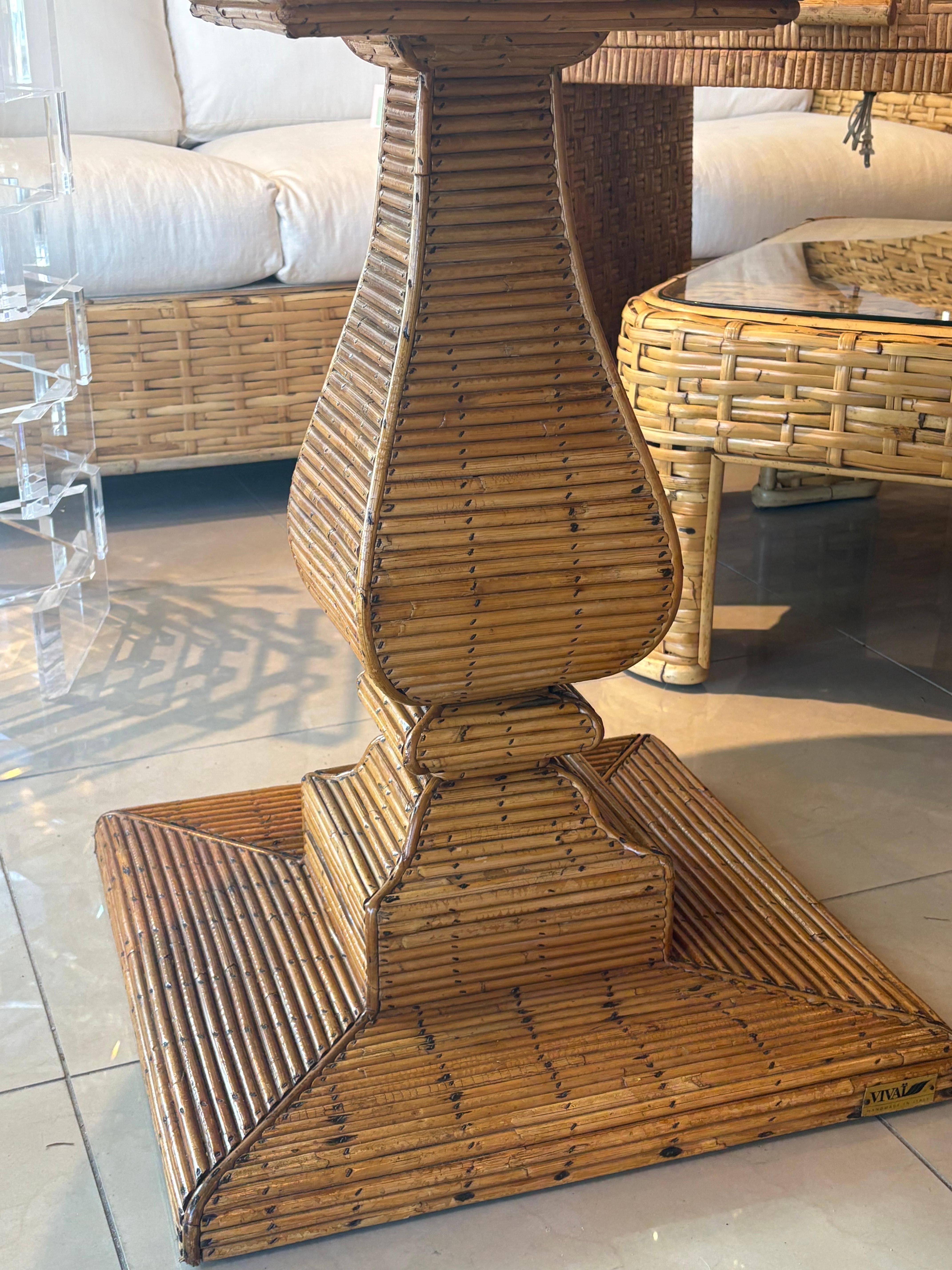 Tagged Italia Vivai del Sud Comedor Centro de Juegos Mesa Lápiz Caña Ratán Bambú Italiano en venta