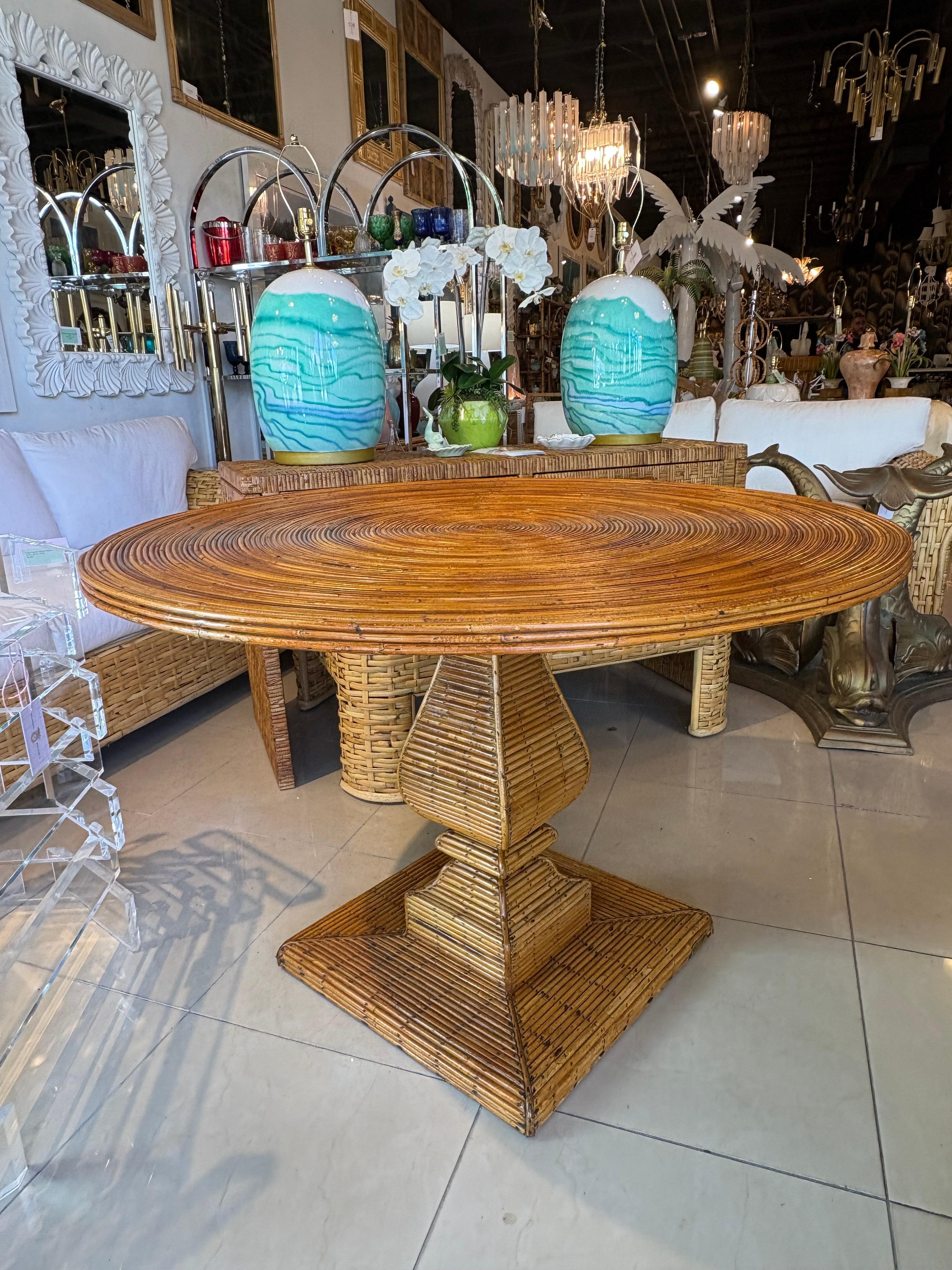 Tagged Italia Vivai del Sud Comedor Centro de Juegos Mesa Lápiz Caña Ratán Bambú en venta 2