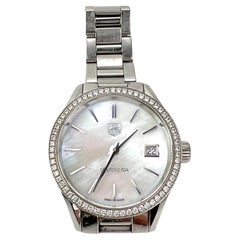 TAGHEUER Carrera Mother of pearl Diamond Bezel Date Watch