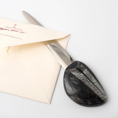 MODERN DESIGN PAPER CUTTER authentic handle  ammonite Orthoceras Nautiloides