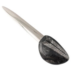 MODERN DESIGN PAPER CUTTER authentic handle  ammonite Orthoceras Nautiloides