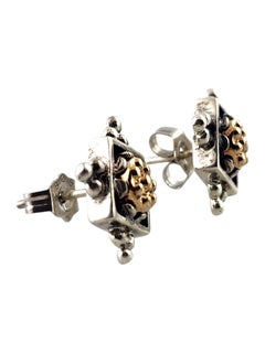 Tagliamonte 14 Karat Yellow Gold & Sterling Silver Stud Earrings #18553