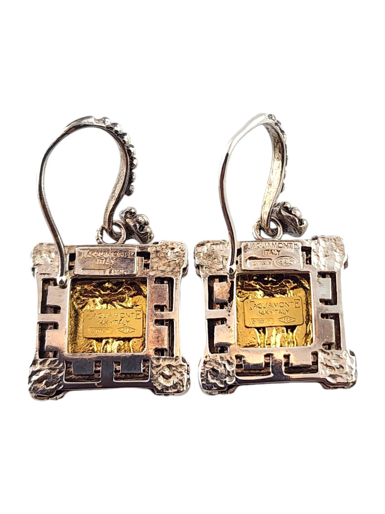 Women's Tagliamonte 14K Yellow Gold & Sterling Silver Drop Intaglio Earrings #18554