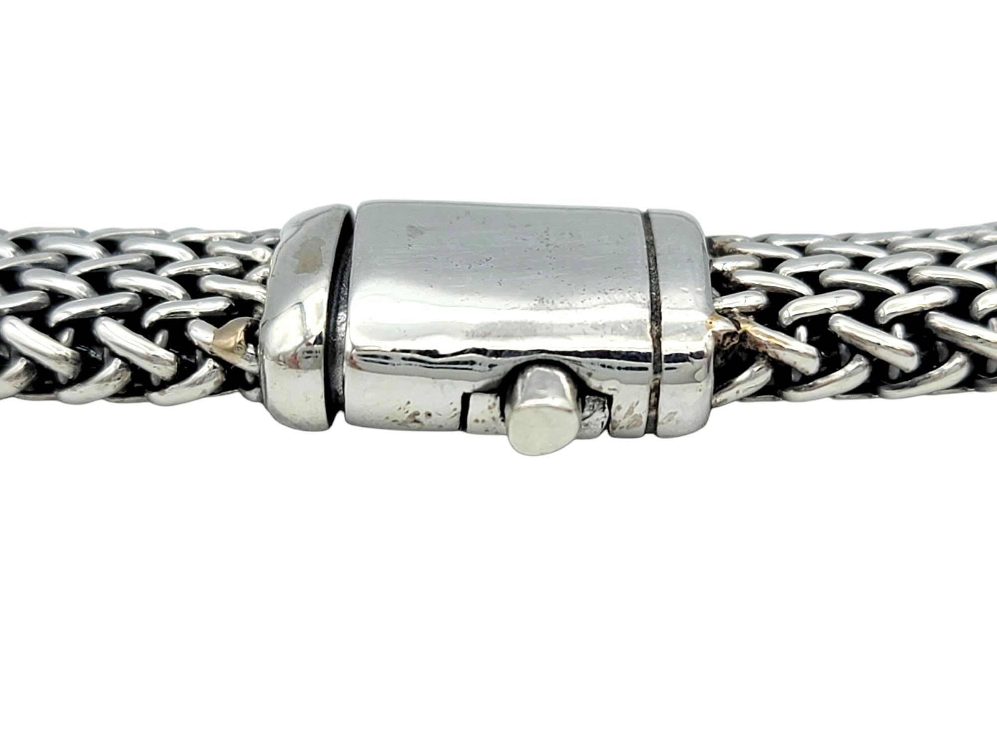 Tagliamonte Woven Choker Medallion Pendant Necklace in Silver and 14 Karat Gold For Sale 1