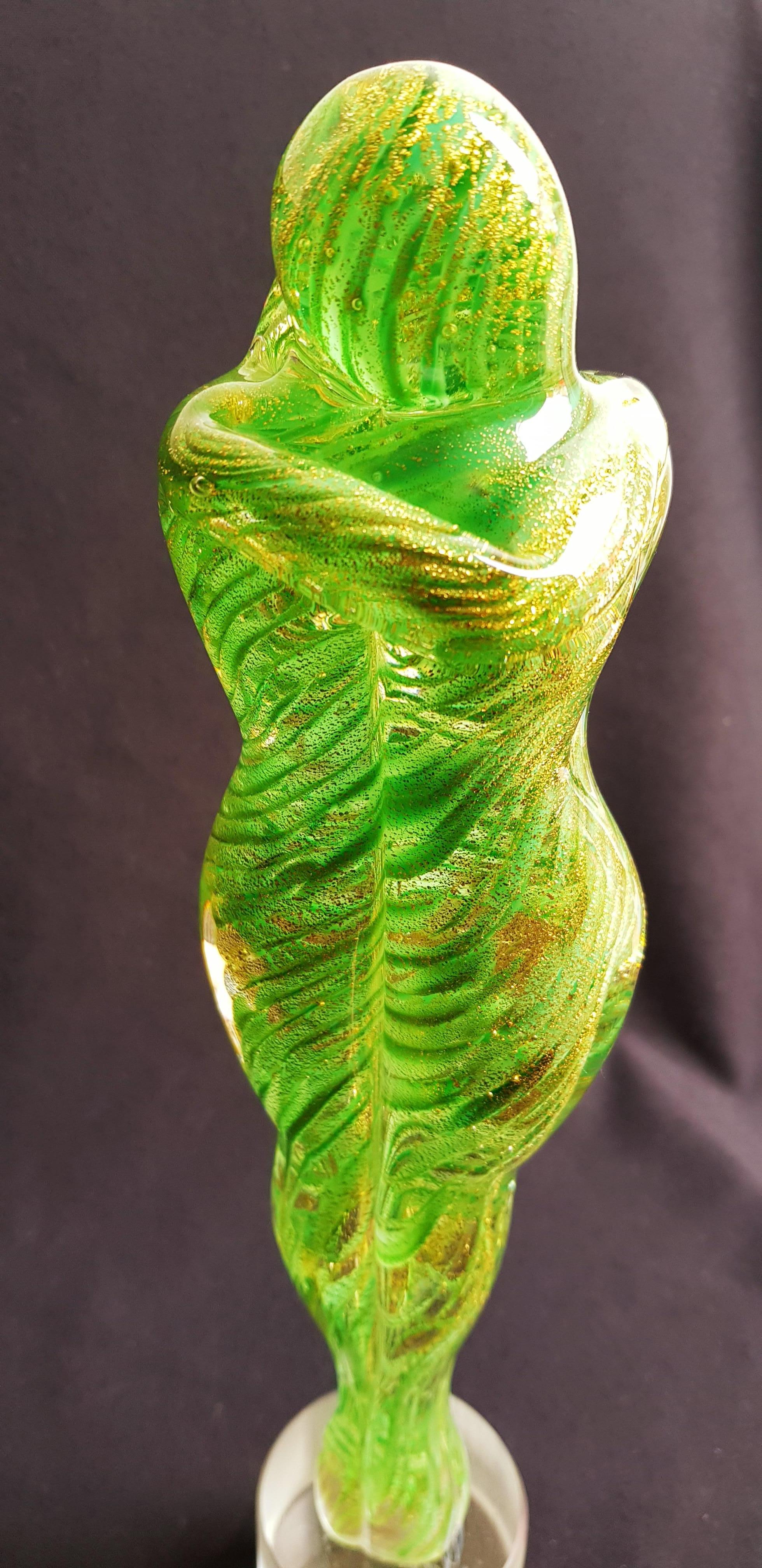 20th Century Tagliapietra Signed Murano Glass Somerso Lovers with Gold Leaf For Sale