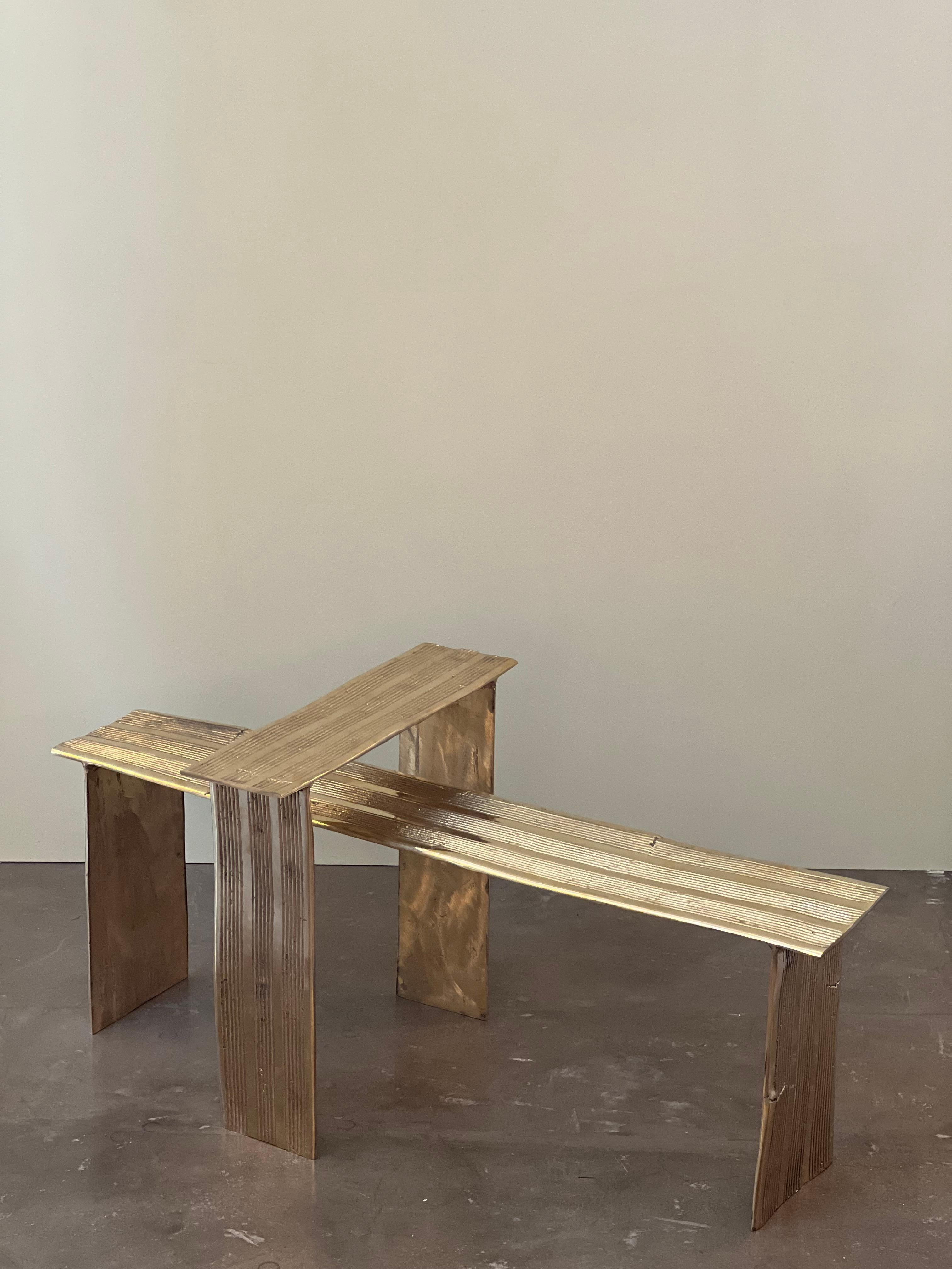 Brazilian Contemporary Cast Bronze Side Table For Sale 5