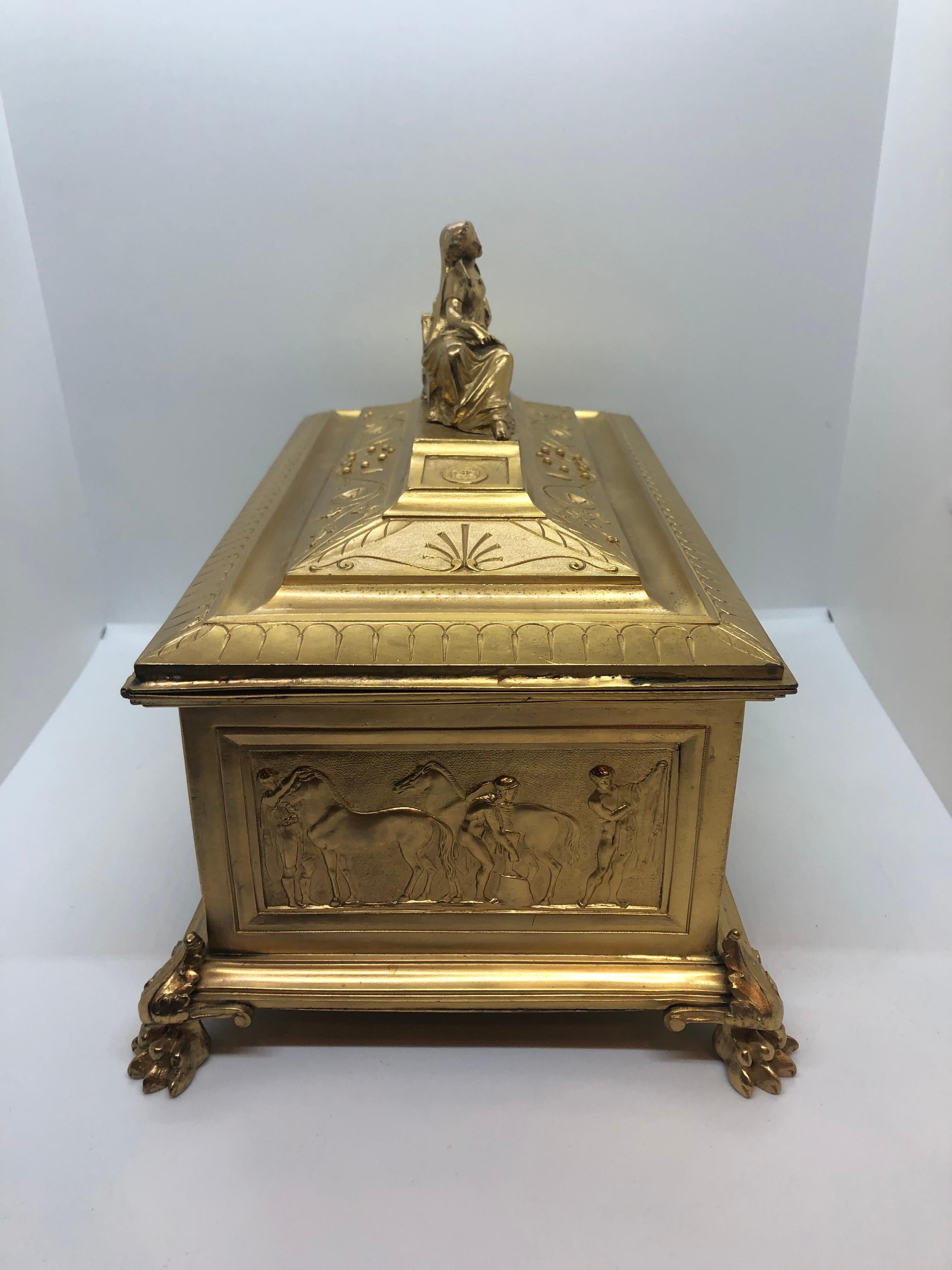 French Tahan Gilt Bronze Box For Sale