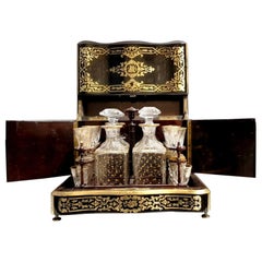 Tahan Napoleon III Liquor Cellar Cabinet and Baccarat Crystal Set, France, 1865