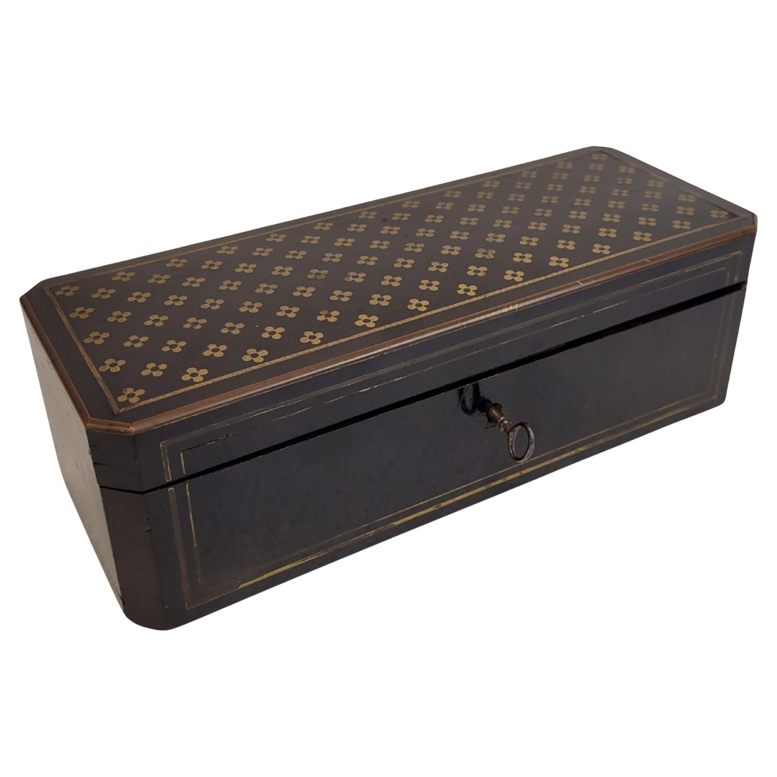 Tahan Paris Collector's Box, precious woods and floral brass marquetry For Sale