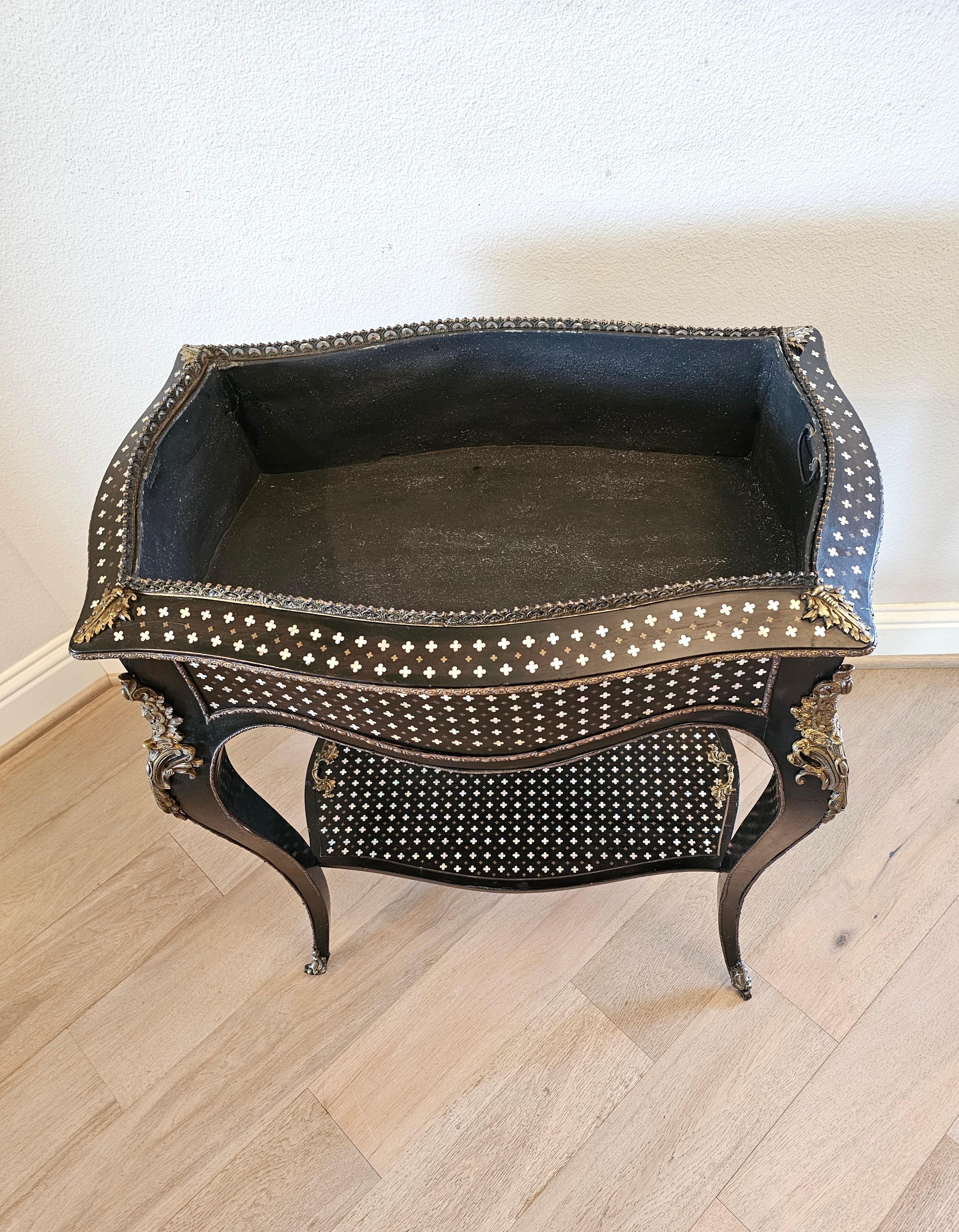Tahan Paris Signed French Napoleon III Period Convertible Wine Cooler Tray Table For Sale 10