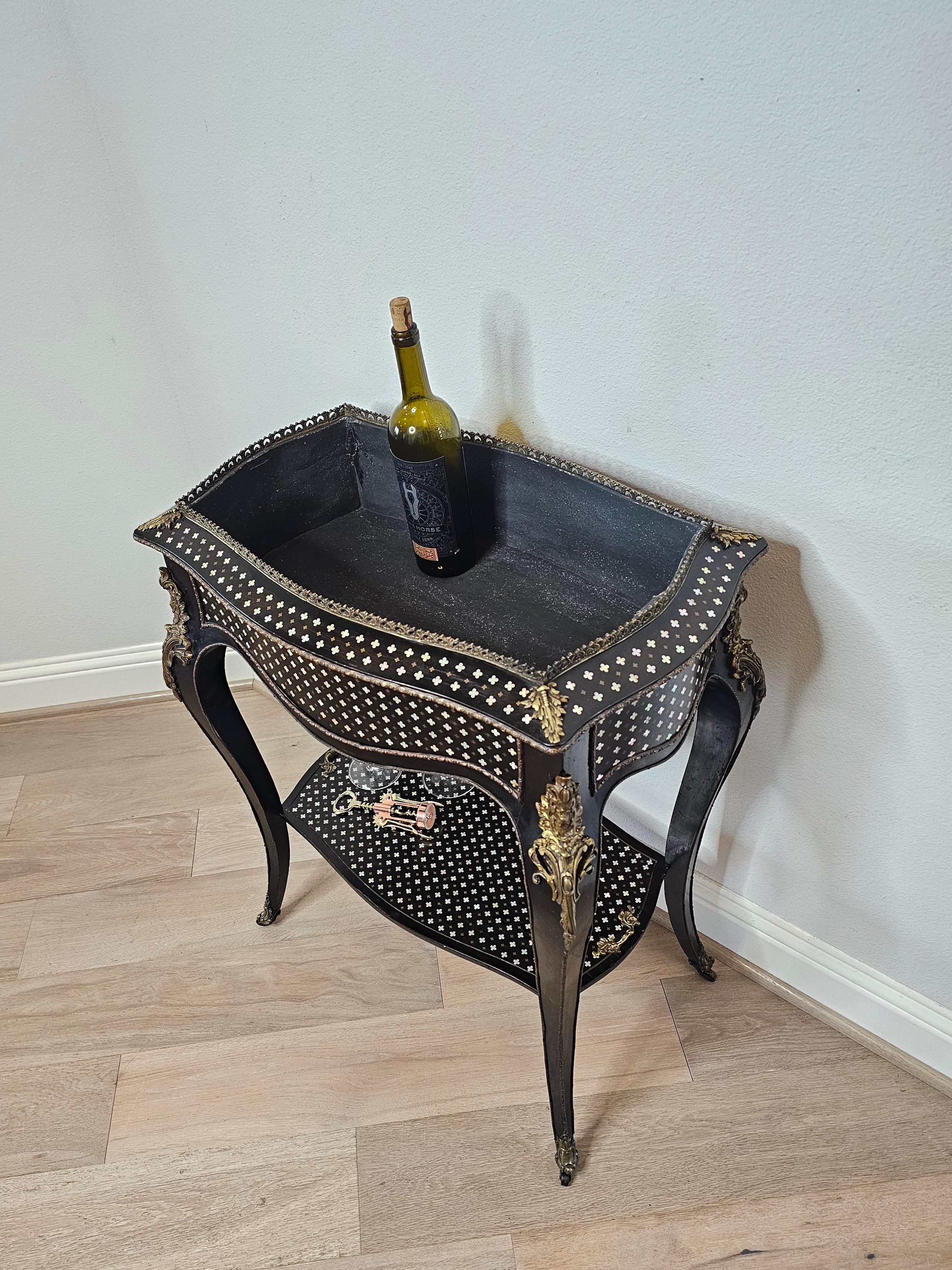 Tahan Paris Signed French Napoleon III Period Convertible Wine Cooler Tray Table For Sale 13