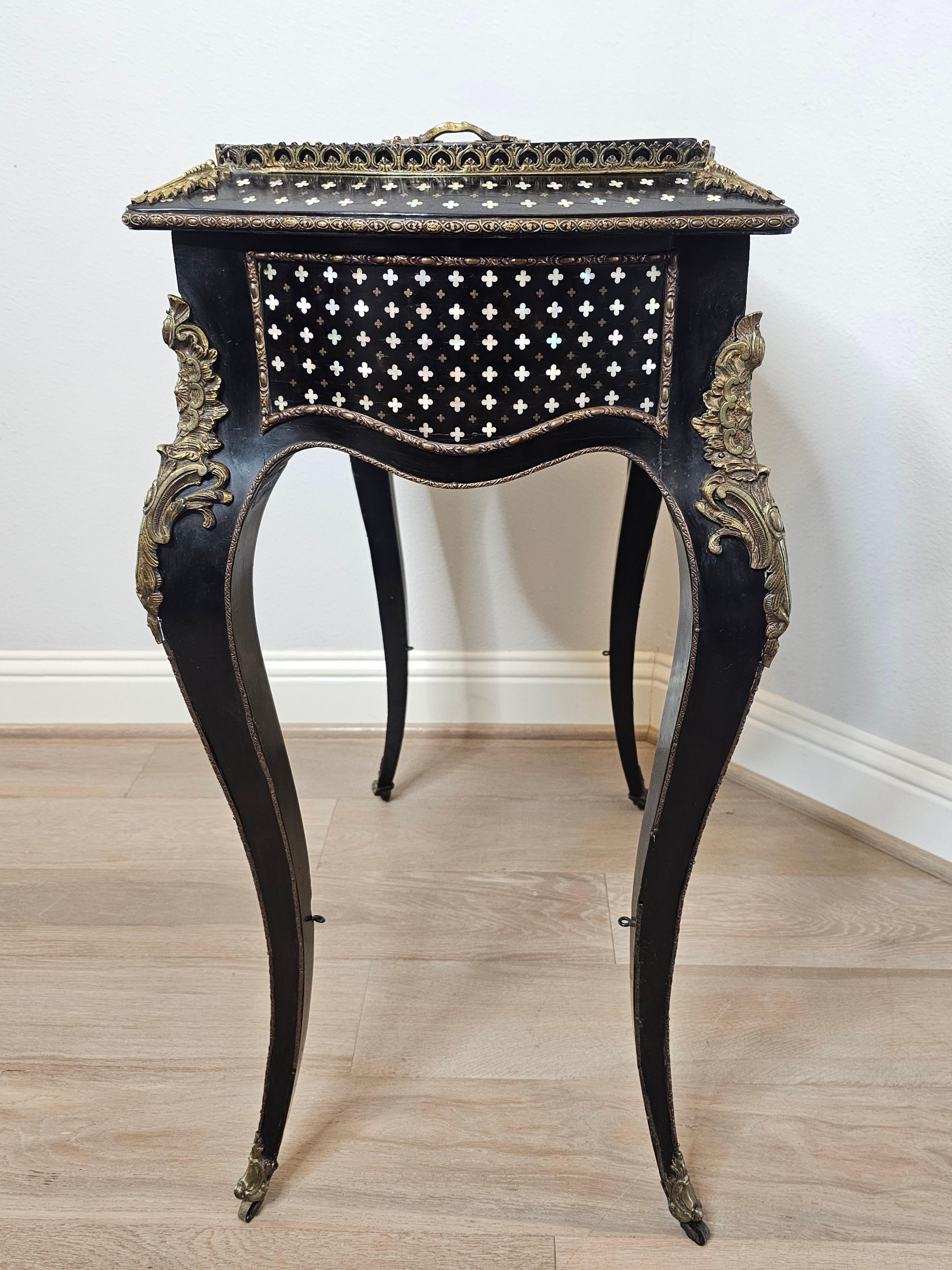 Tahan Paris Signed French Napoleon III Period Convertible Wine Cooler Tray Table For Sale 3