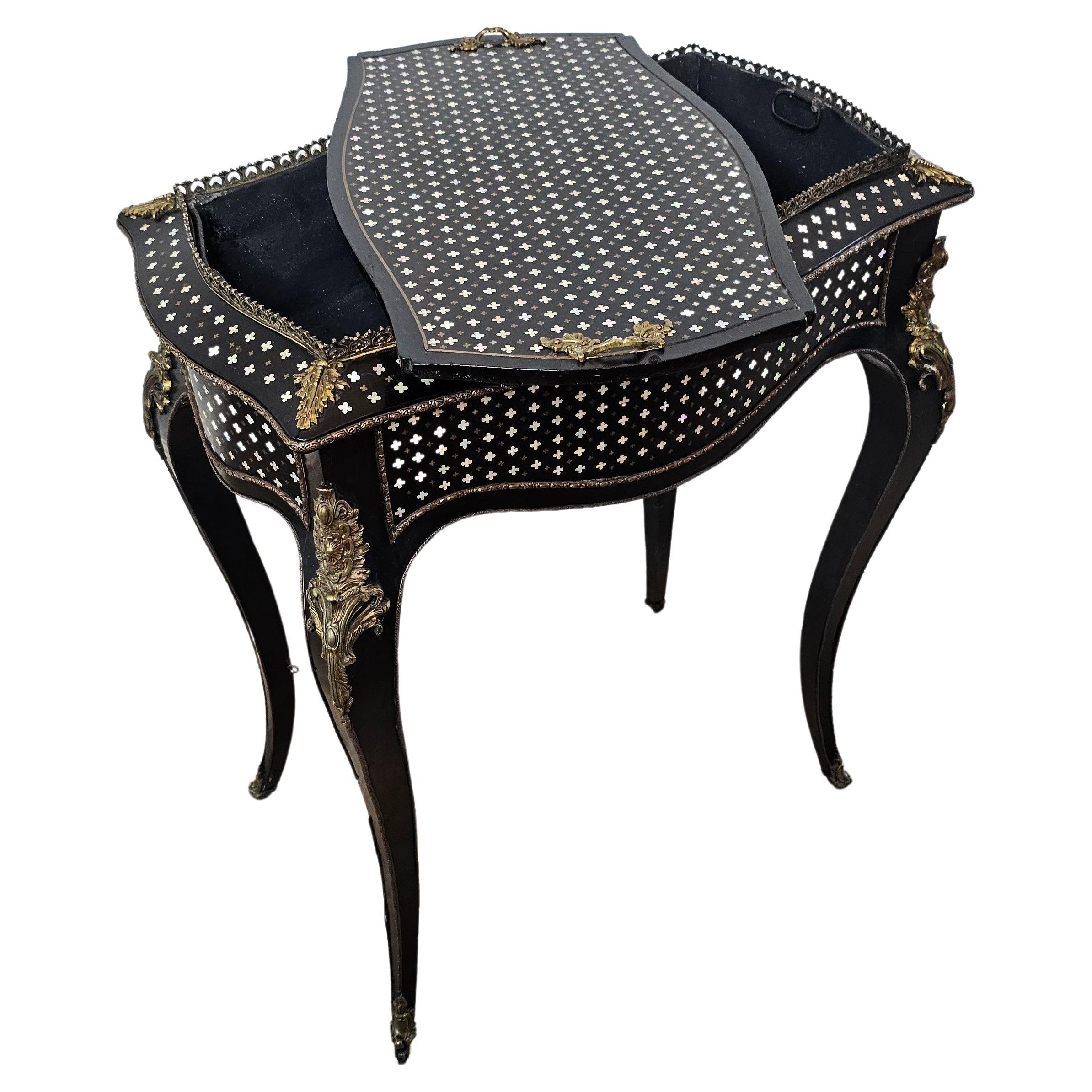 Tahan Paris Signed French Napoleon III Period Convertible Wine Cooler Tray Table For Sale
