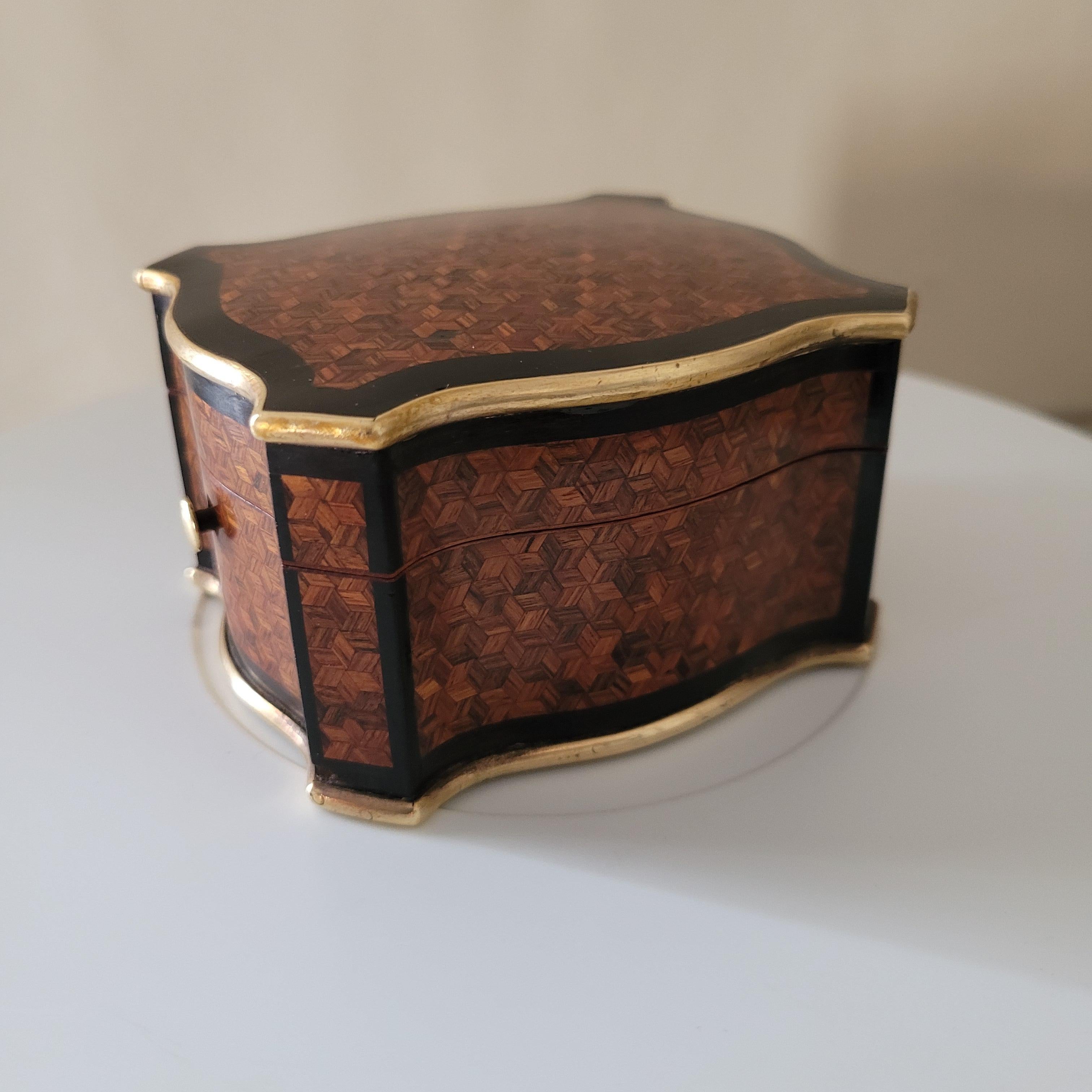 Napoleon III TAHAN Watch Holder, Napoleon 3 Period Rosewood and Ebony Marquetry, Good Cond.