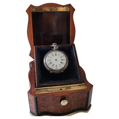 Antique TAHAN Watch Holder, Napoleon 3 Period Rosewood and Ebony Marquetry, Good Cond.
