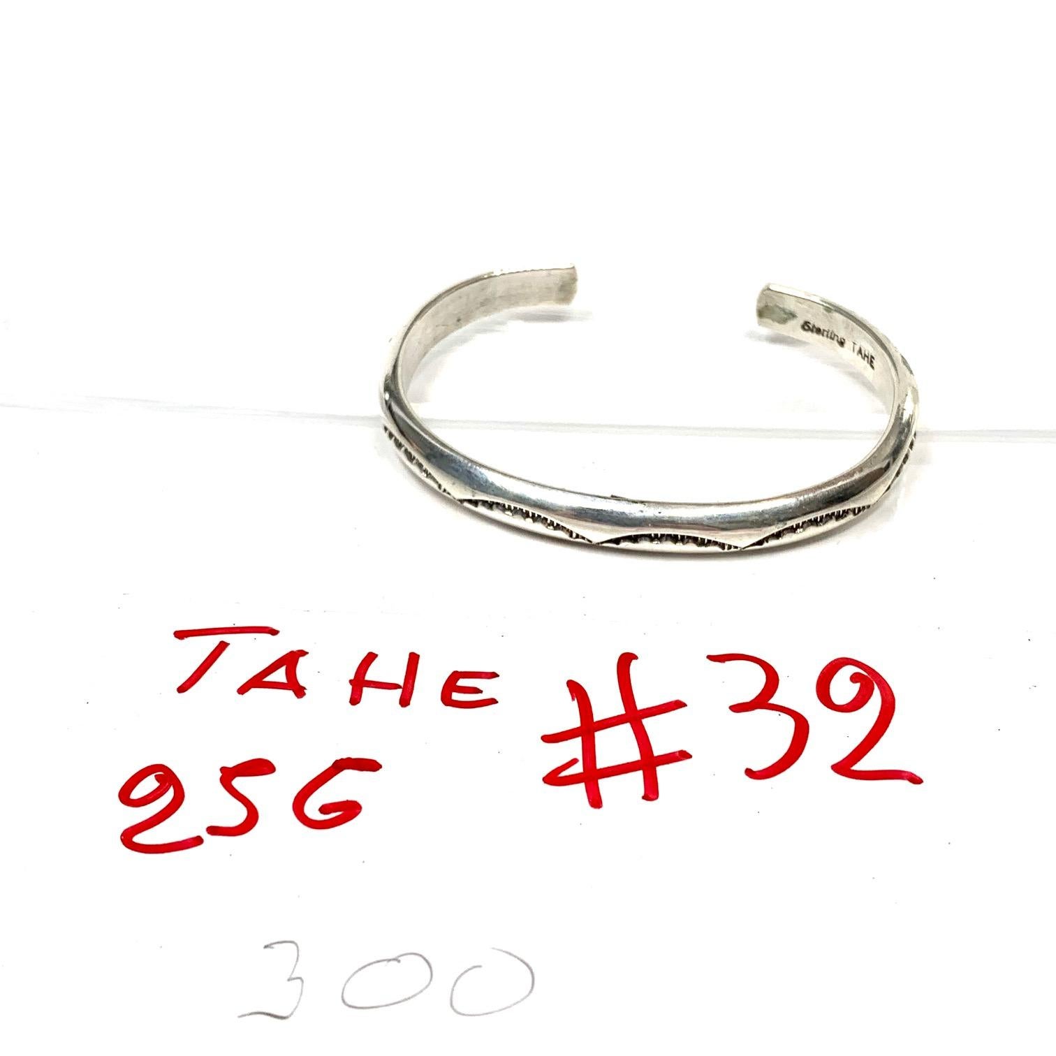 Navajo Sterling Silver 25 Gr. Cuff Bracelet By TAHE PS32 2