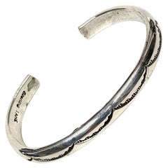 Navajo Sterling Silver 25 Gr. Cuff Bracelet By TAHE PS32