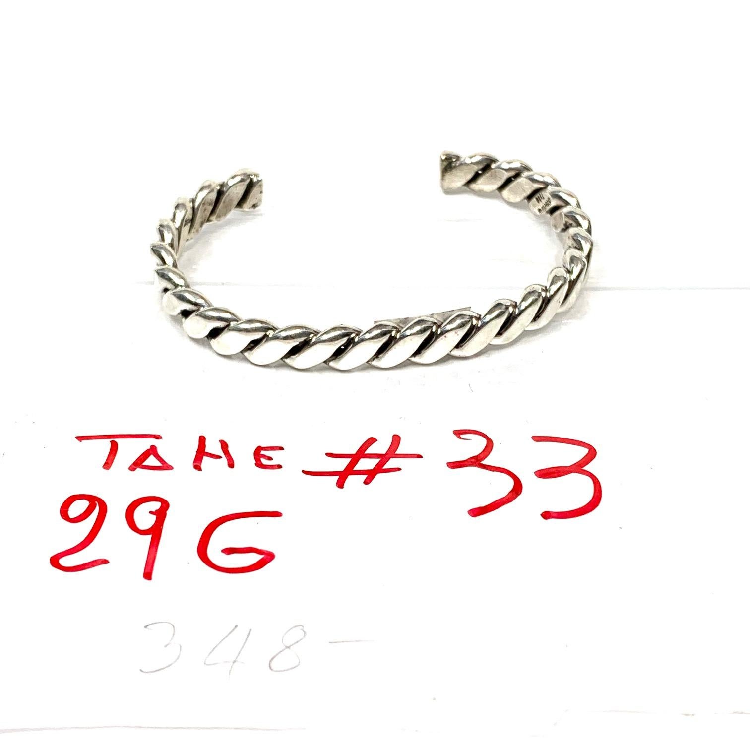 Navajo Sterling Silver 29 Gr. Cuff Bracelet By TAHE PS33 2