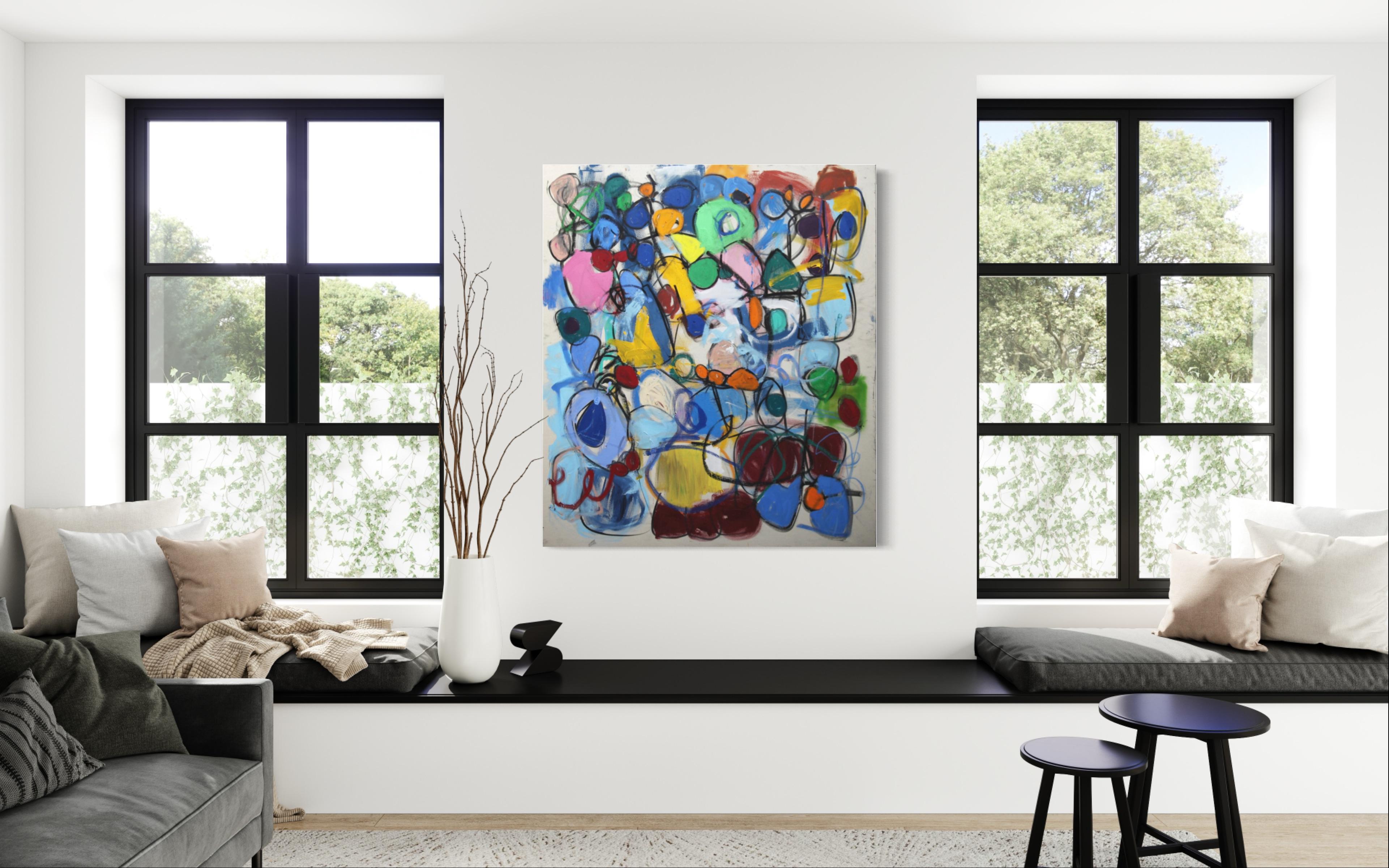 The Answer is There is No Answer / Large Colorful Abstract Painting / Multicolor For Sale 1