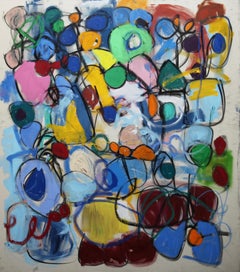 Used The Answer is There is No Answer / Large Colorful Abstract Painting / Multicolor