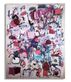 You Go To My Head / Large Pink Colorful Abstract Painting / Taher Jaoui