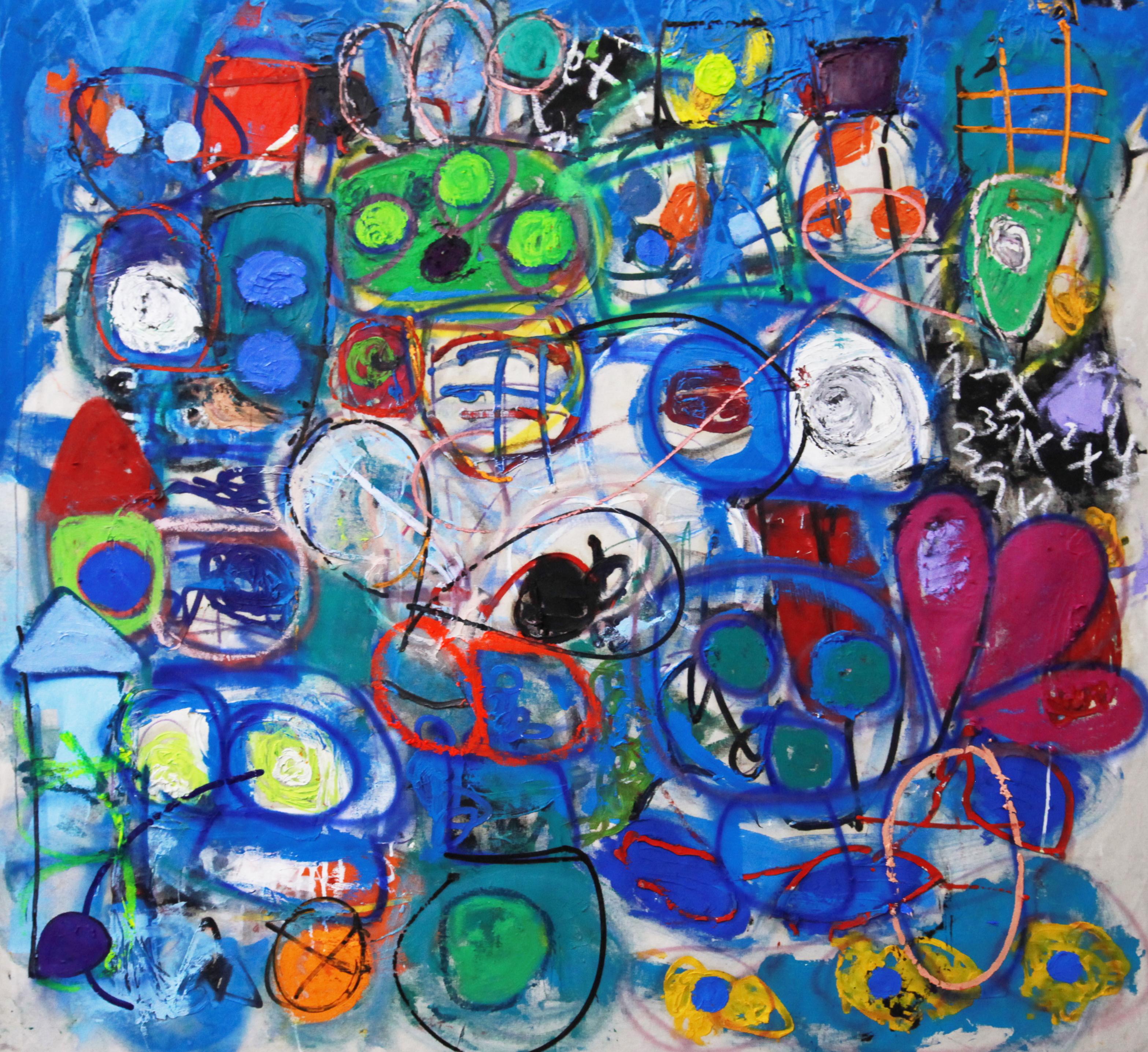 Abstract Painting Taher Jaoui - Jardin des planètes endormies