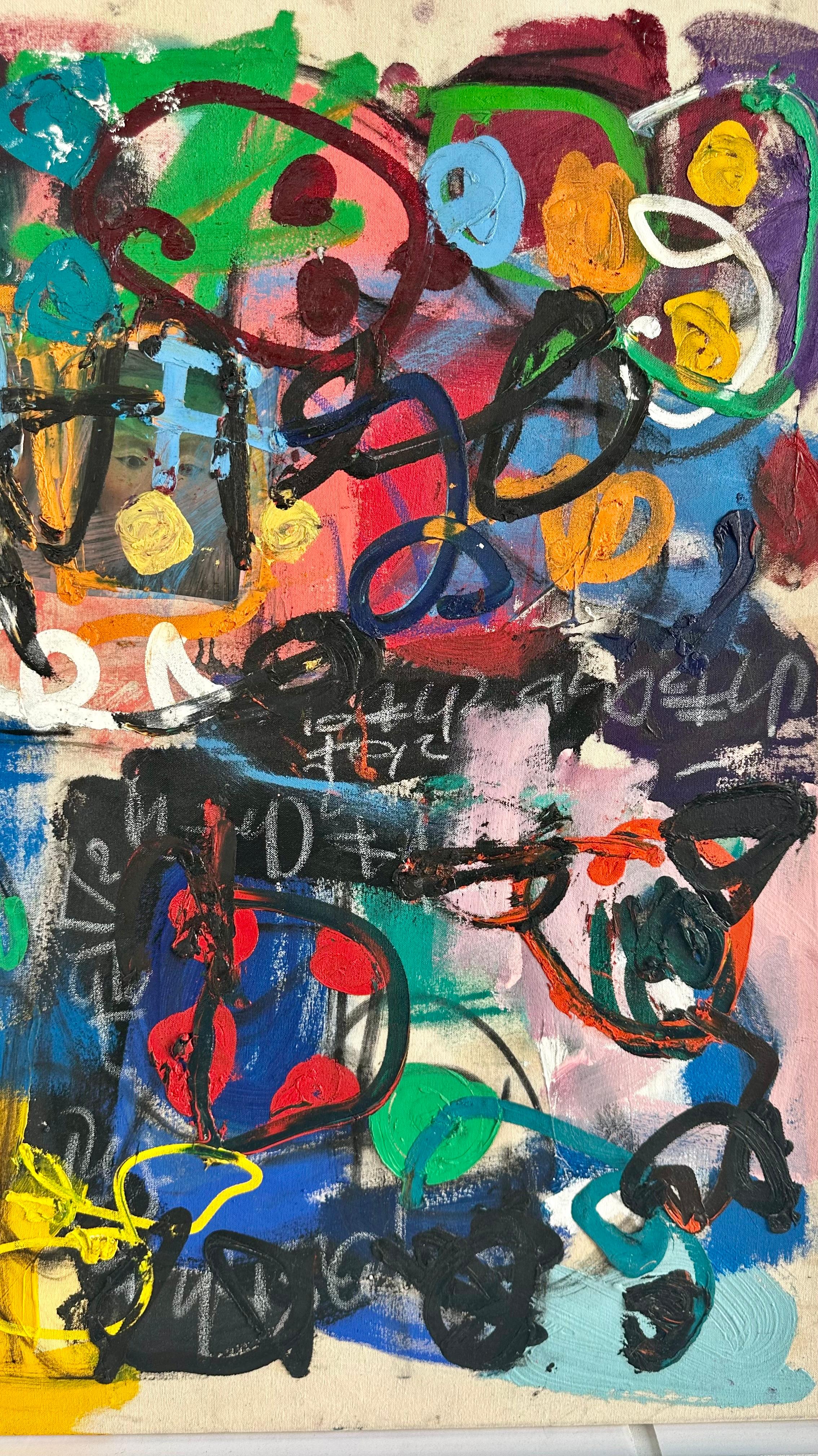 Última batalla contra el trauma - Painting Geométrico abstracto de Taher Jaoui