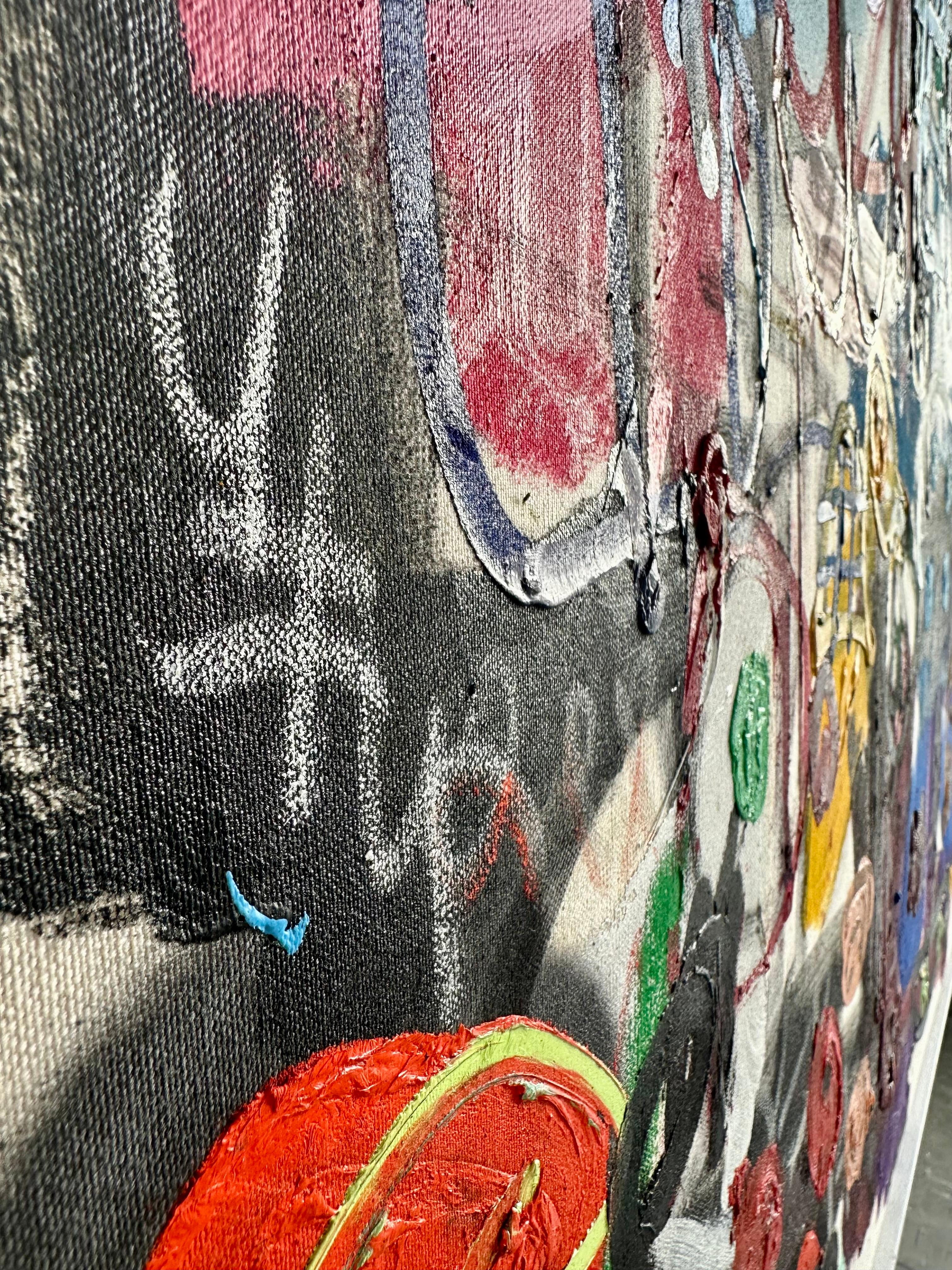 Originelle und einzigartige Kunstwerke
Malerei in Acryl und Mischtechnik auf Leinwand
Signiert, betitelt und datiert auf der Rückseite der Leinwand.