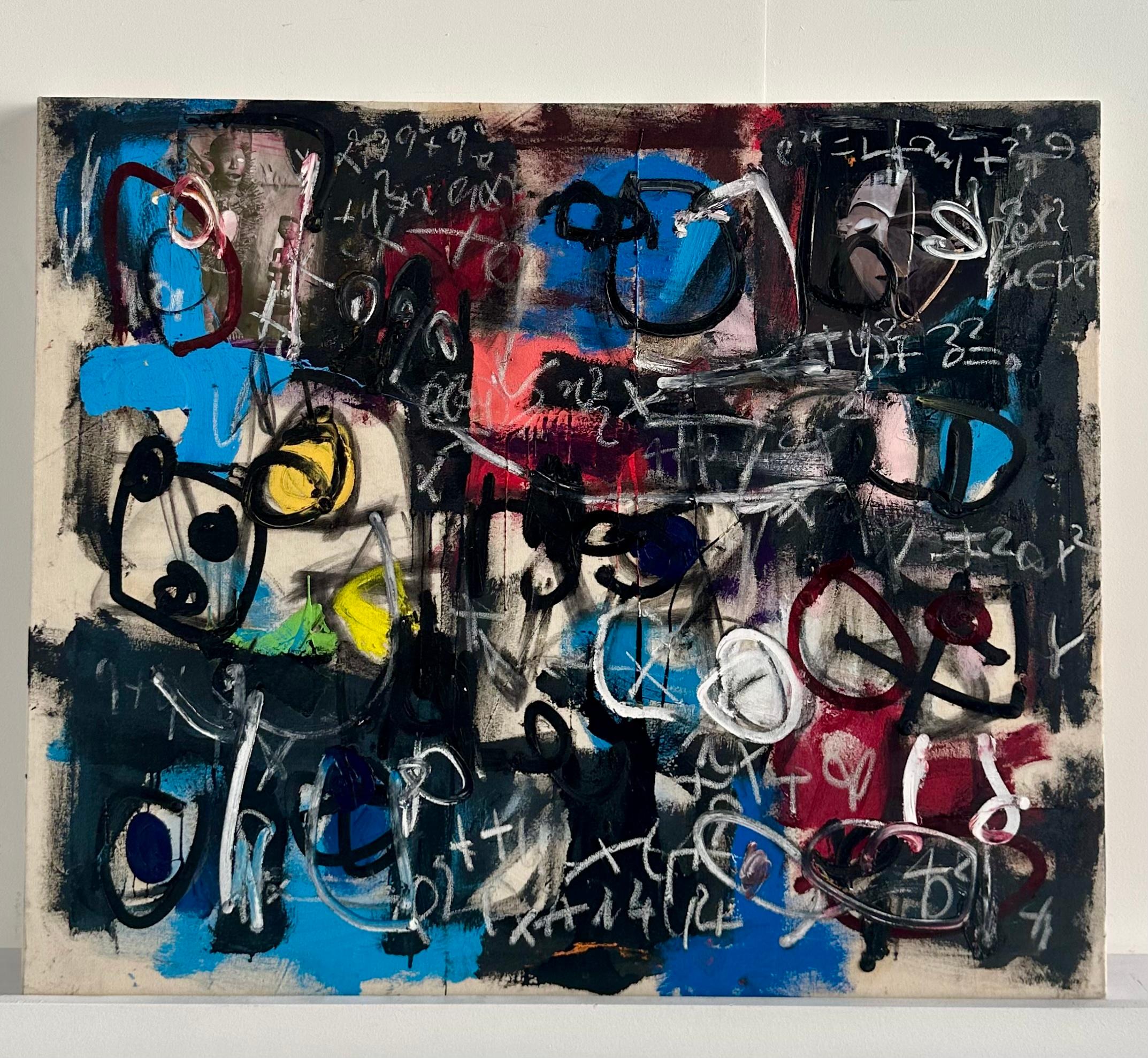 Das Nachtfenster (Geometrische Abstraktion), Painting, von Taher Jaoui