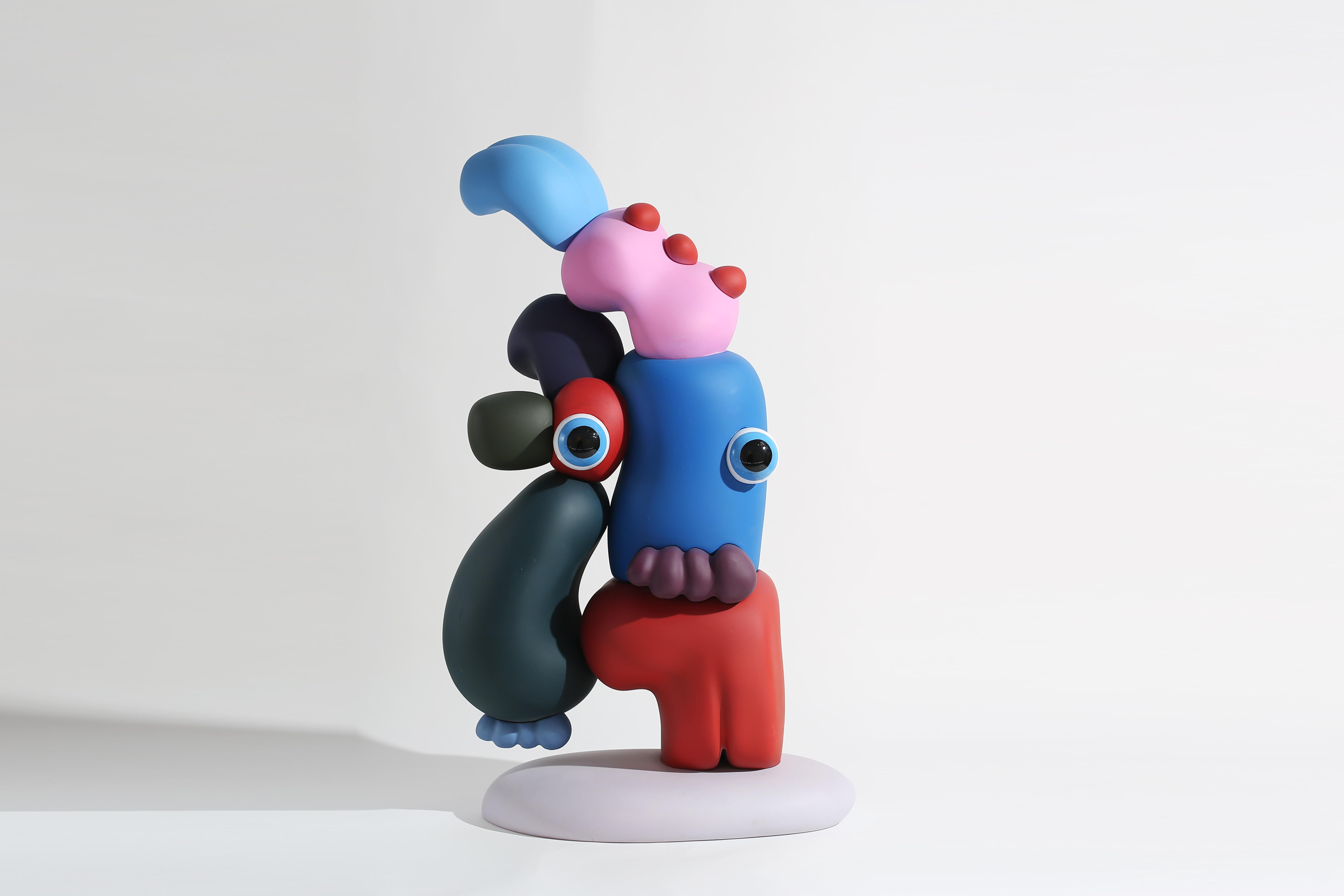 Taher Jaoui Figurative Sculpture - Blue Barry