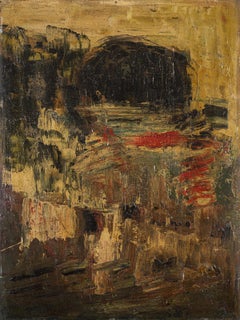 "Abstract Composition" Oil painting 19" x 13" by Tahia Halim