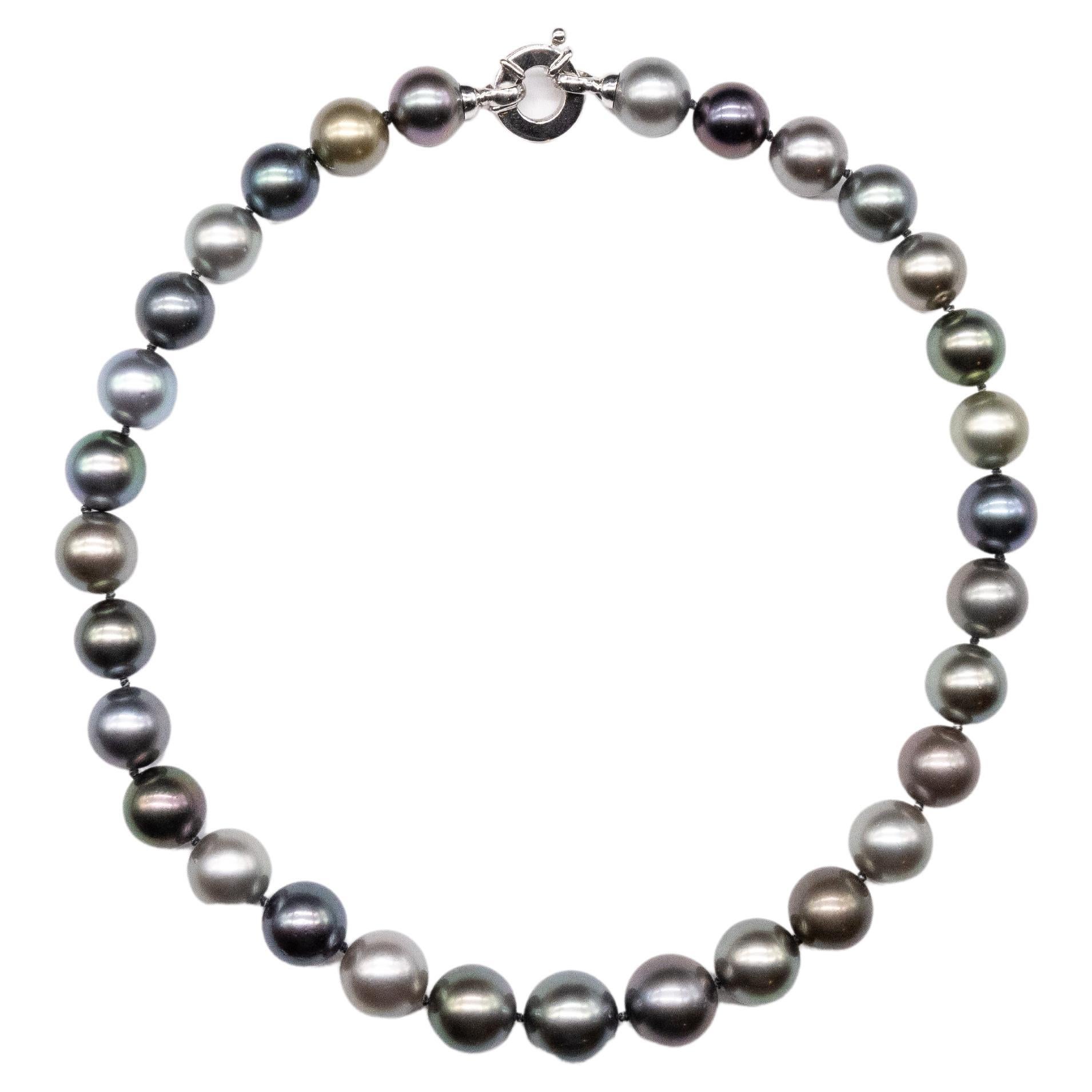 Tahiti 14/12 Beaded Necklace, 31 AAA Pearls For Sale